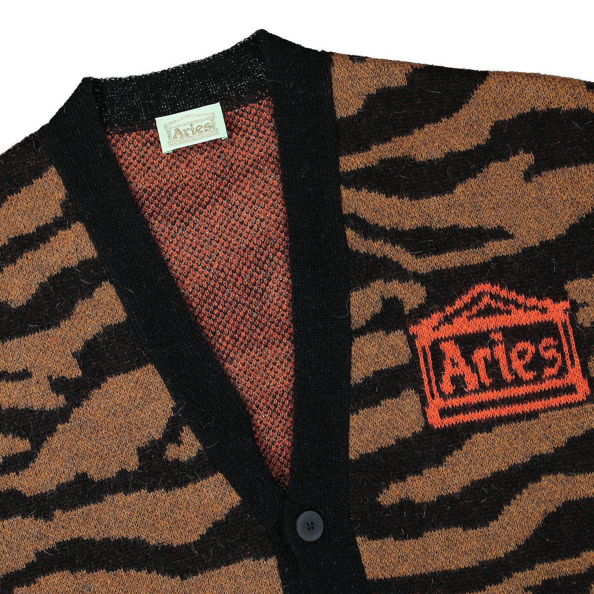 Aries Kurt Knit Cardigan Brown Cardigans Close-up | Overkill