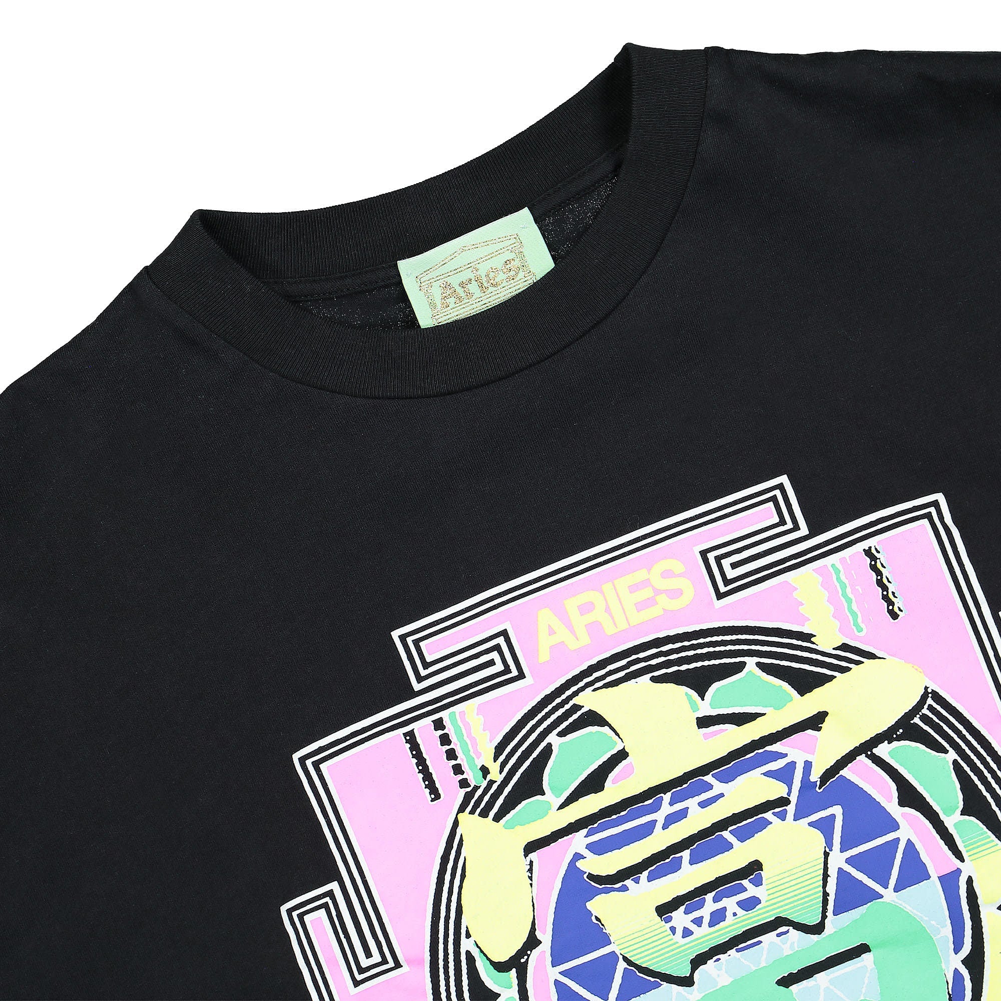 Aries Chinese Temple SS Tee Black T-Shirts Close-up | Overkill