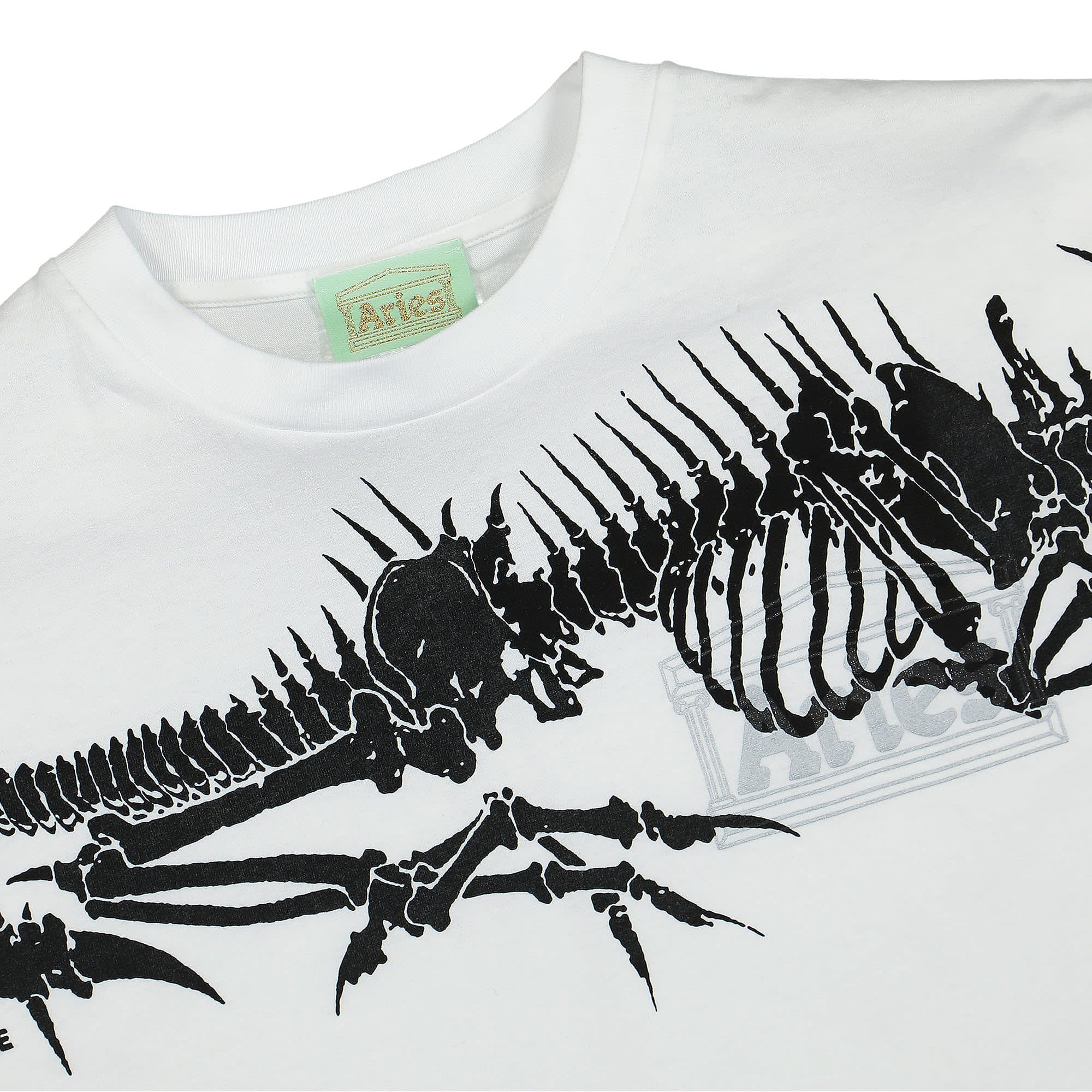 Aries Dragon Skeletor SS Tee White T-Shirts Close-up | Overkill