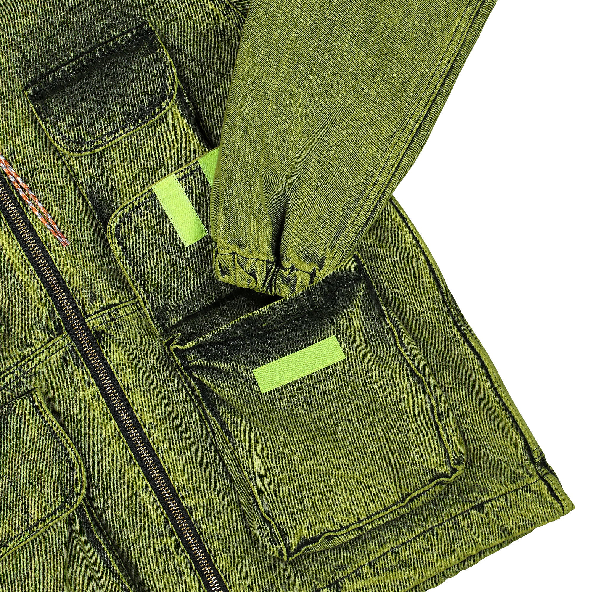 Aries Denim Cargo Jacket Lime Jackets Detail view 1 | Overkill