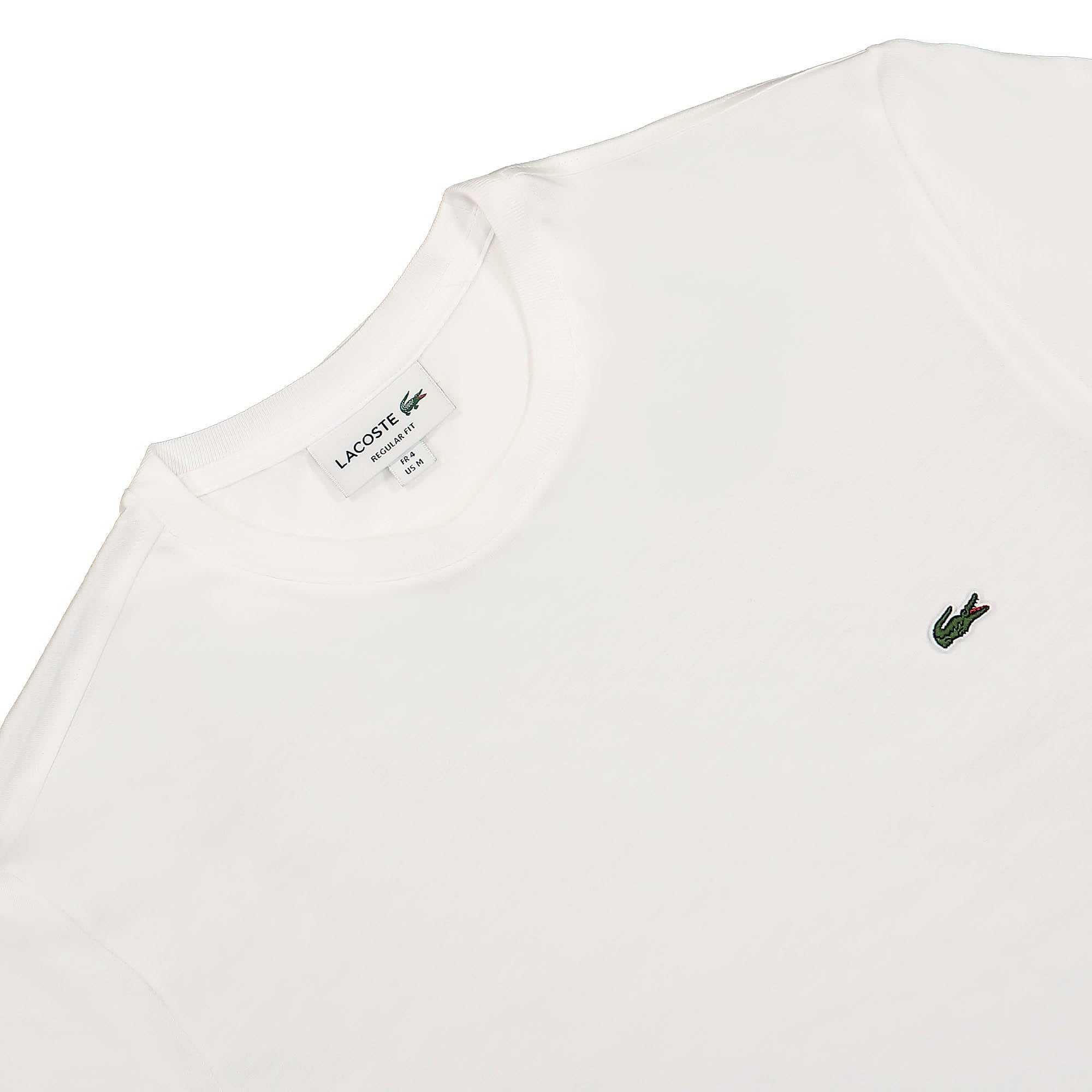 Lacoste Crew Neck Jersey T-Shirt White T-Shirts Close-up | Overkill