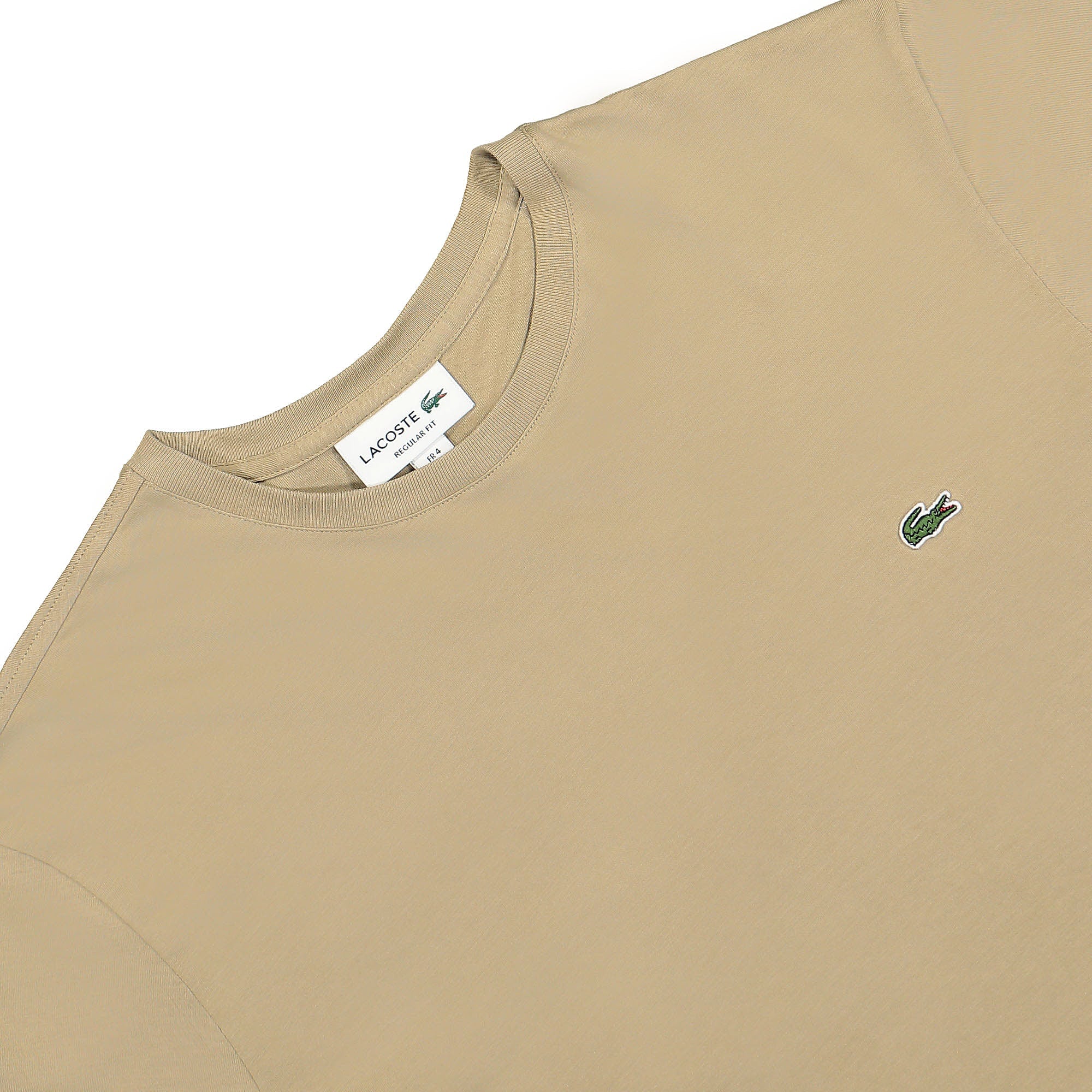 Lacoste Crew Neck Jersey T-Shirt Beige T-Shirts Close-up | Overkill