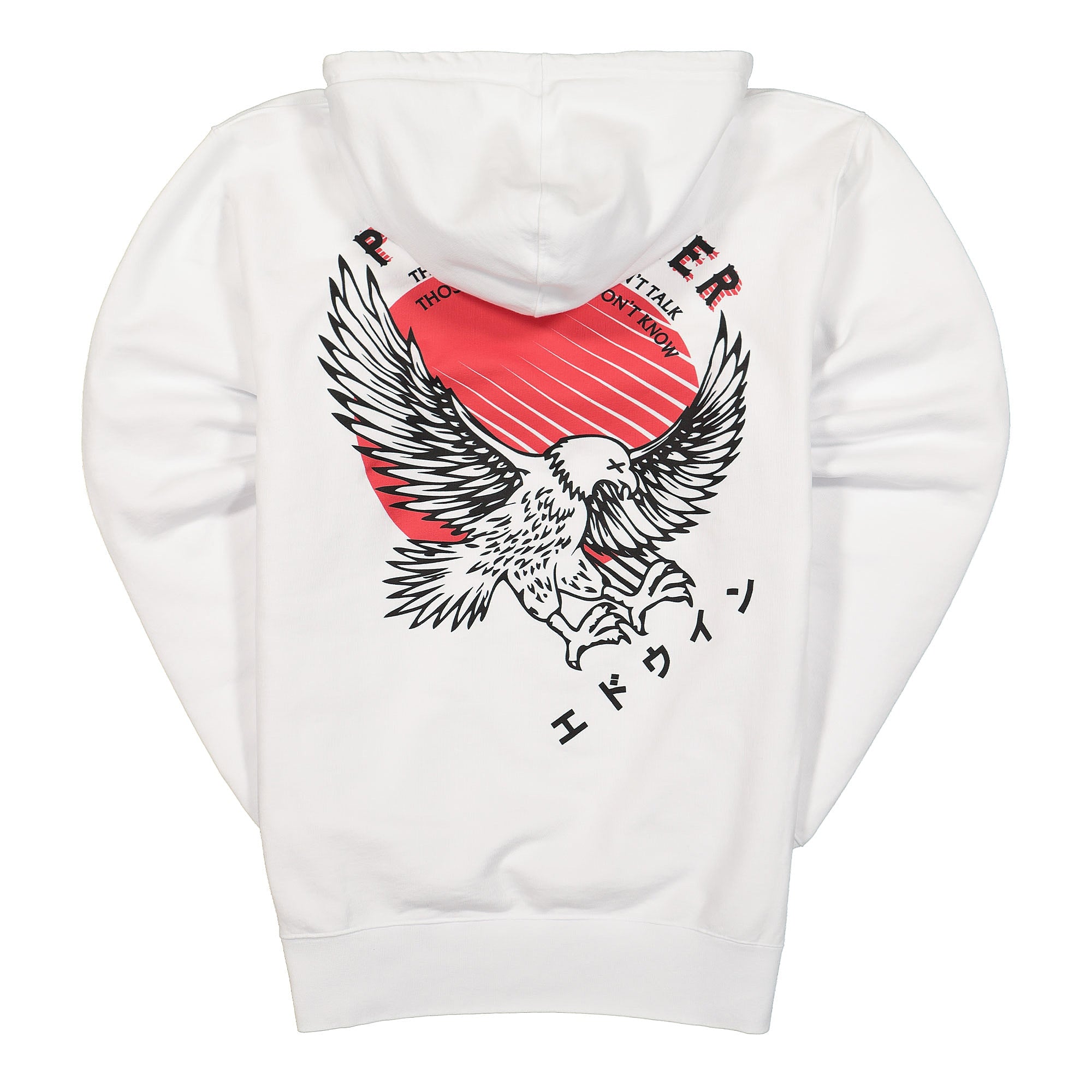 Edwin Eagle Hoodie White Hoodies Close-up | Overkill