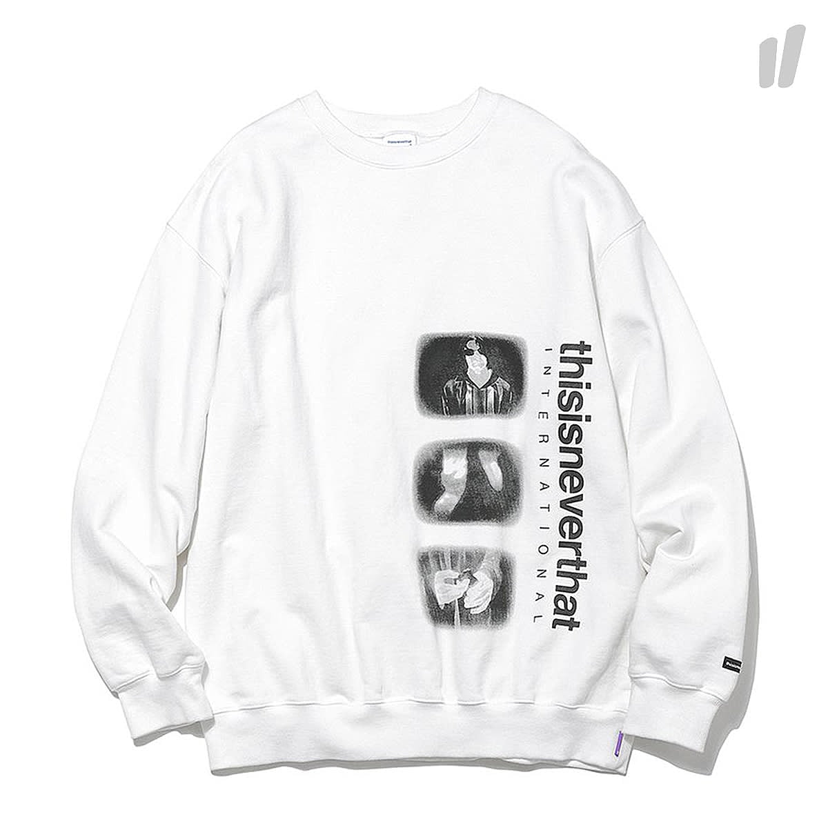 thisisneverthat INTL. Logo Crewneck White Sweatshirts TN18FSW004W | Overkill