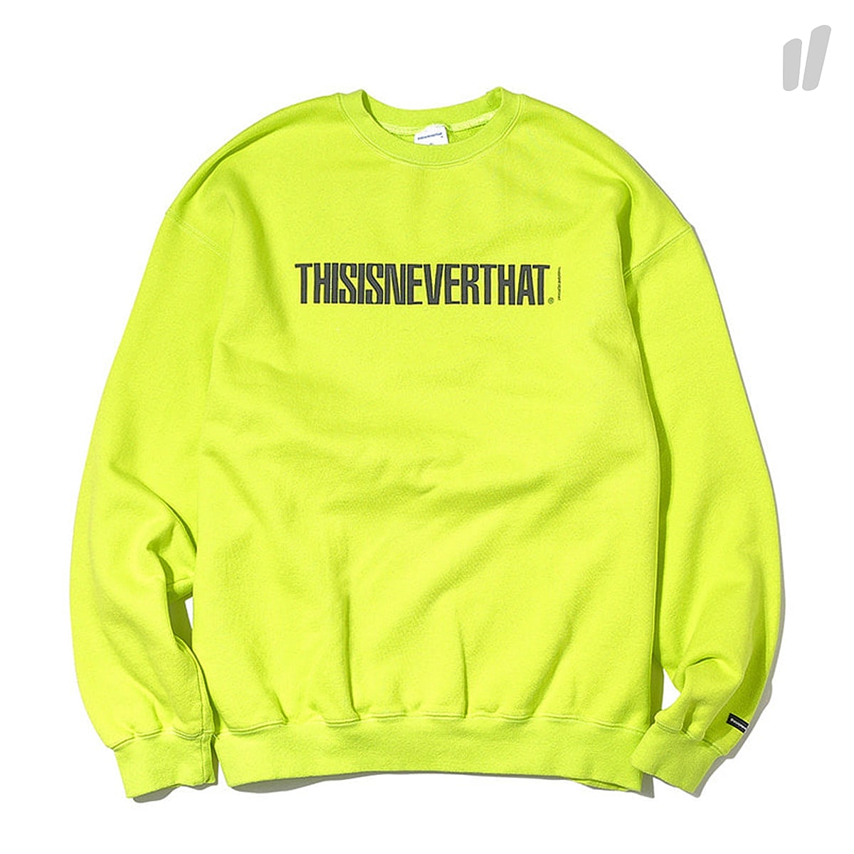 thisisneverthat CP Logo Crewneck Neon Lime Sweatshirts TN18SSW003EIL | Overkill