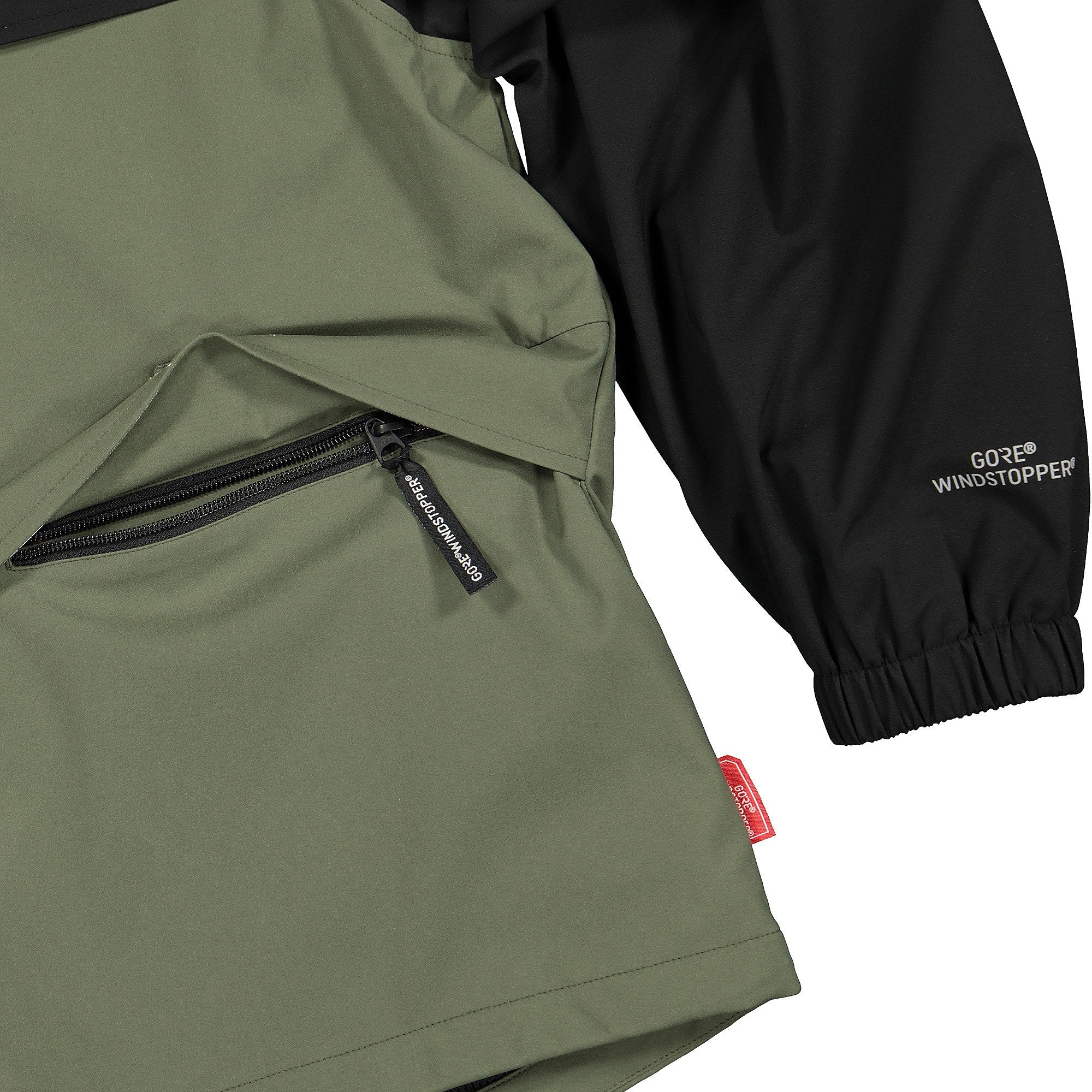 thisisneverthat GORE® WINDSTOPPER® CITY Jacket Olive windbreaker Close-up | Overkill