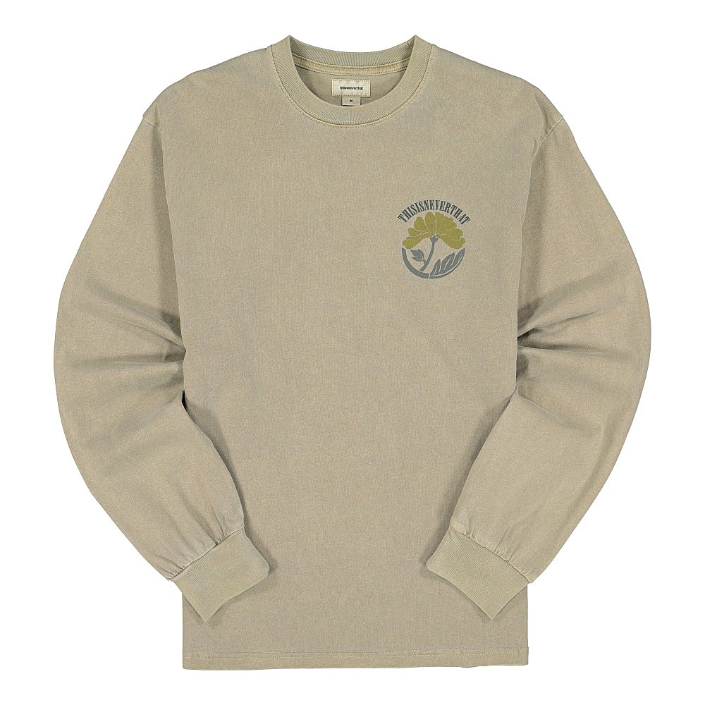 thisisneverthat Overdyed Flower Longsleeve Top Beige Longsleeves TN20FLS011 | Overkill