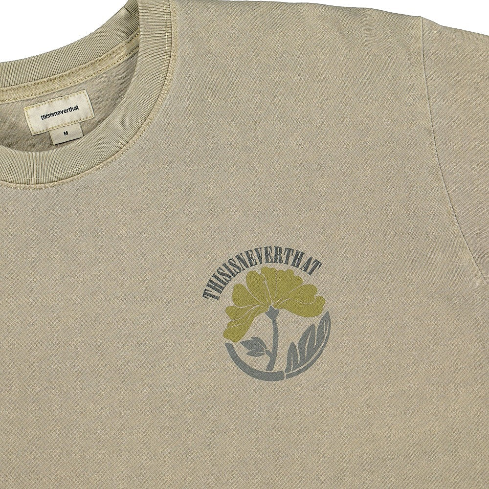 thisisneverthat Overdyed Flower Longsleeve Top Beige Longsleeves Close-up | Overkill