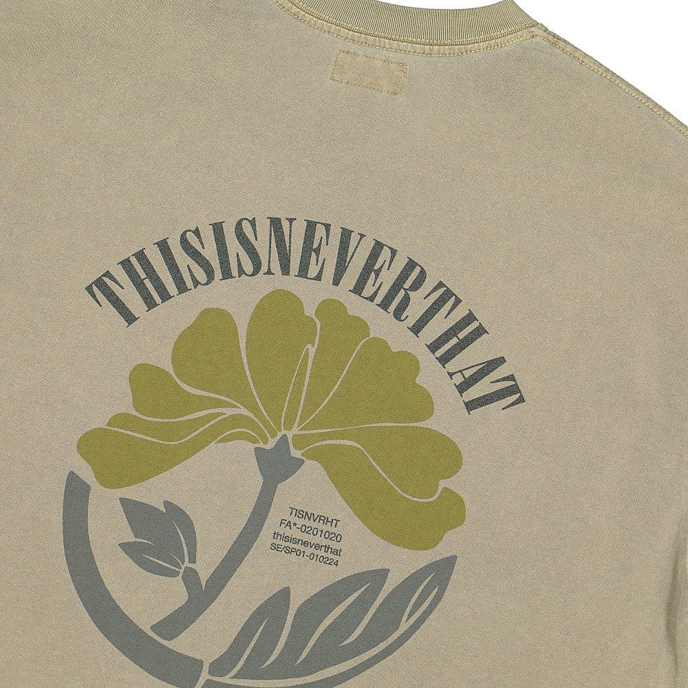 thisisneverthat Overdyed Flower Longsleeve Top Beige Longsleeves Detail view 1 | Overkill
