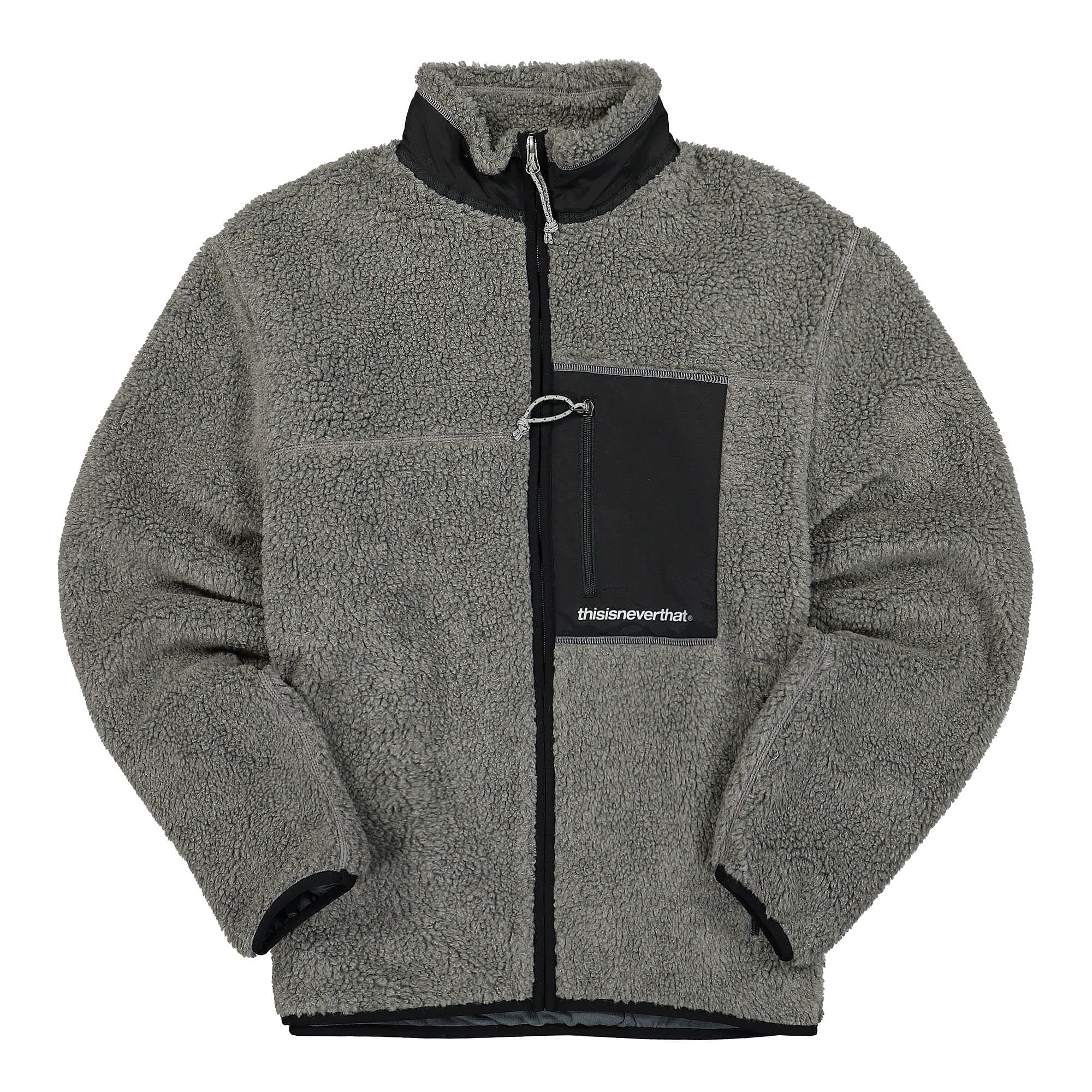thisisneverthat SP Sherpa Fleece Jacket Charcoal Fleece Jackets TN213FOWLS02 | Overkill