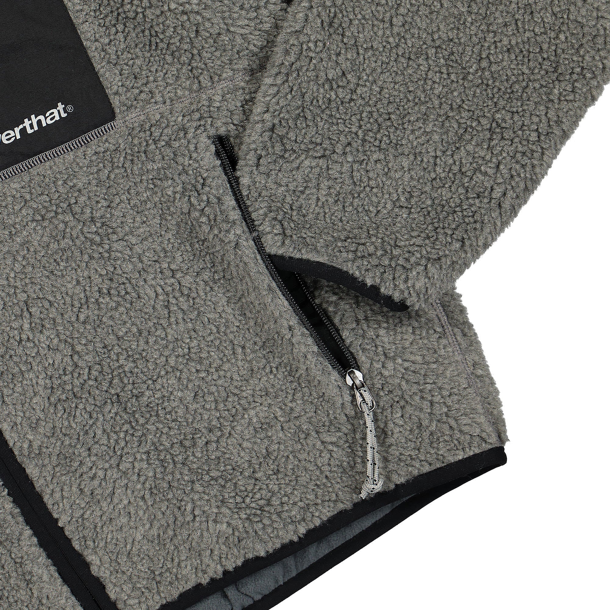 thisisneverthat SP Sherpa Fleece Jacket Charcoal Fleece Jackets Detailfoto | Overkill