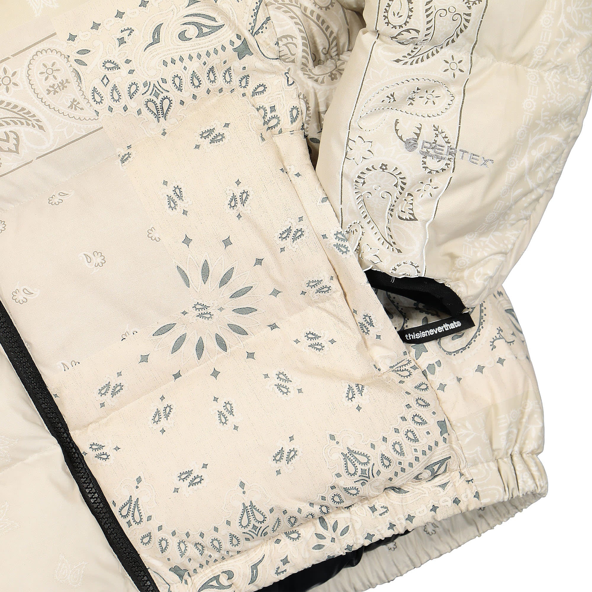 thisisneverthat PERTEX T Down Jacket Bandana Cream Puffer Jackets Detailfoto | Overkill