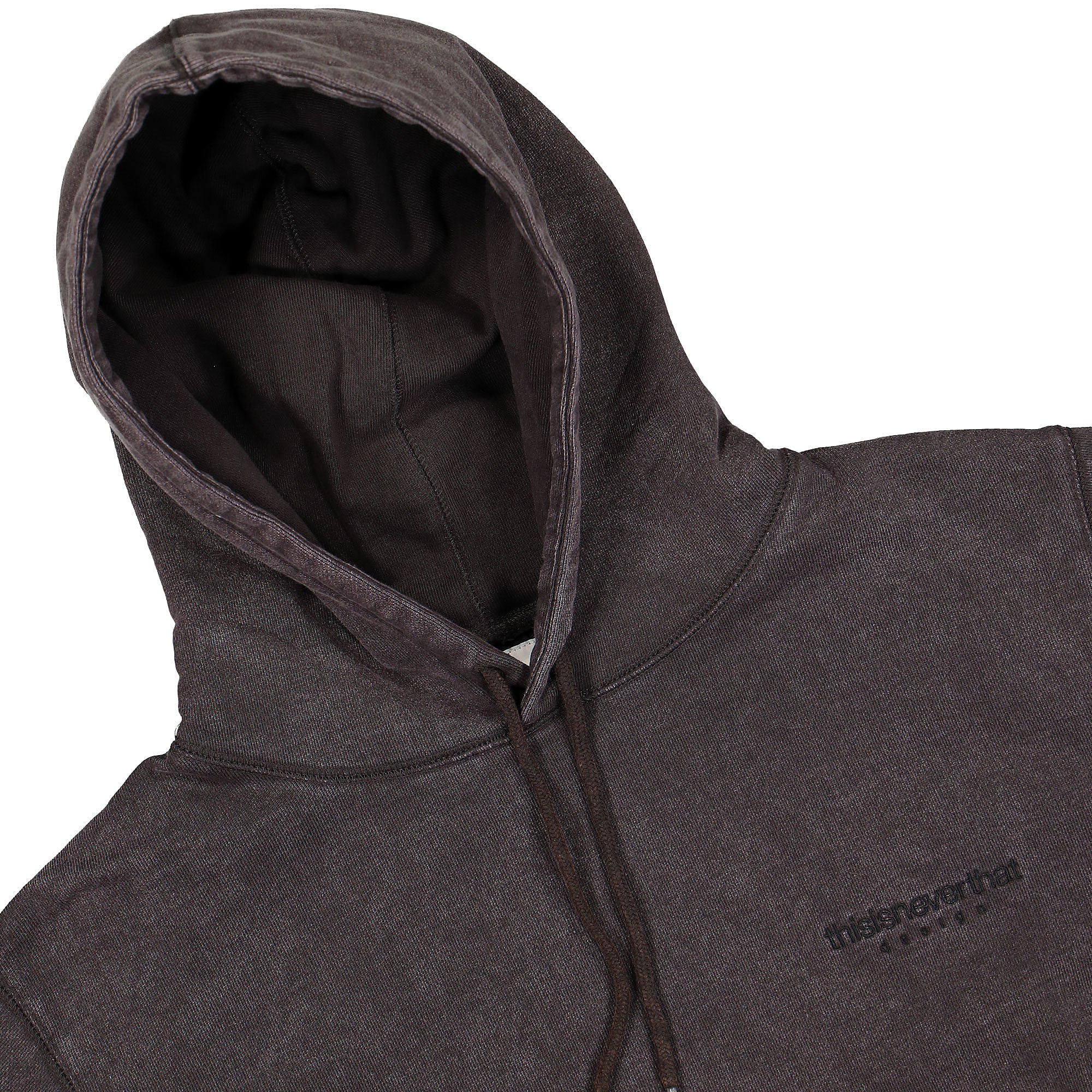 thisisneverthat Side Paneled Hoodie Charcoal Hoodies Close-up | Overkill