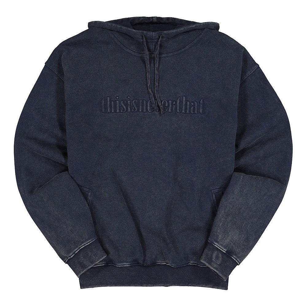 thisisneverthat Washed Embroidery Hoodie Dark Navy Hoodies TN21SHS007 | Overkill