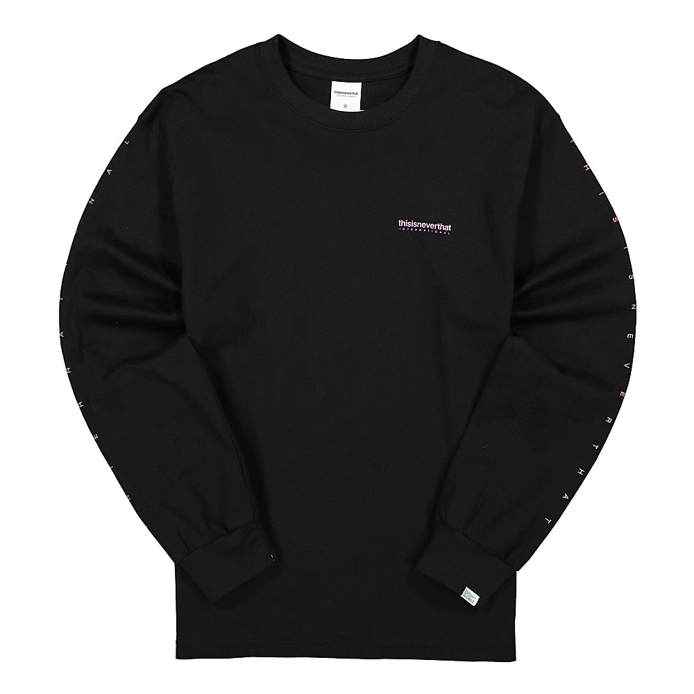 thisisneverthat INTL. Logo Longsleeve Top Black Longsleeves TN21SLS004 | Overkill