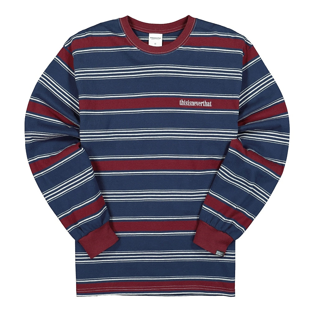 thisisneverthat Onyx Stripped Longsleeve Top Burgundy / Grey Longsleeves TN21SLS011 | Overkill