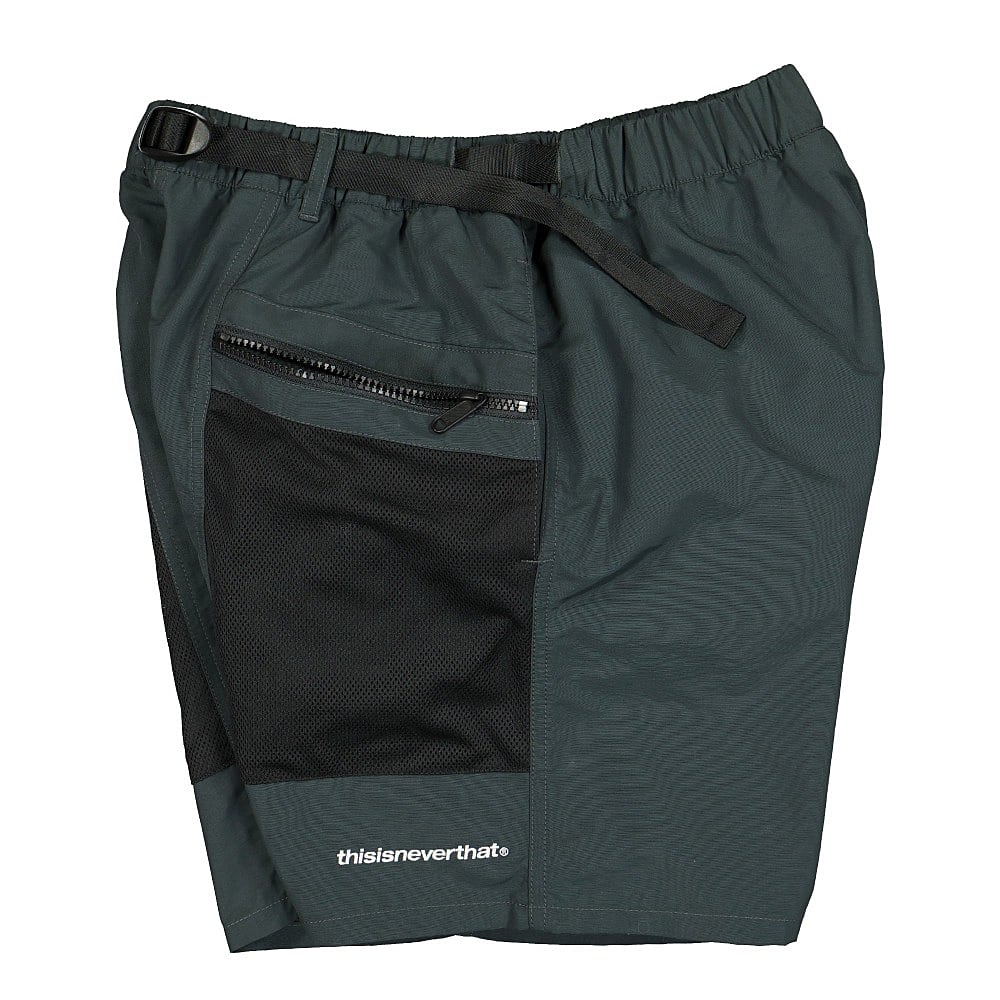 thisisneverthat Mesh Zip Pocket Short Greenish Black Shorts Close-up | Overkill