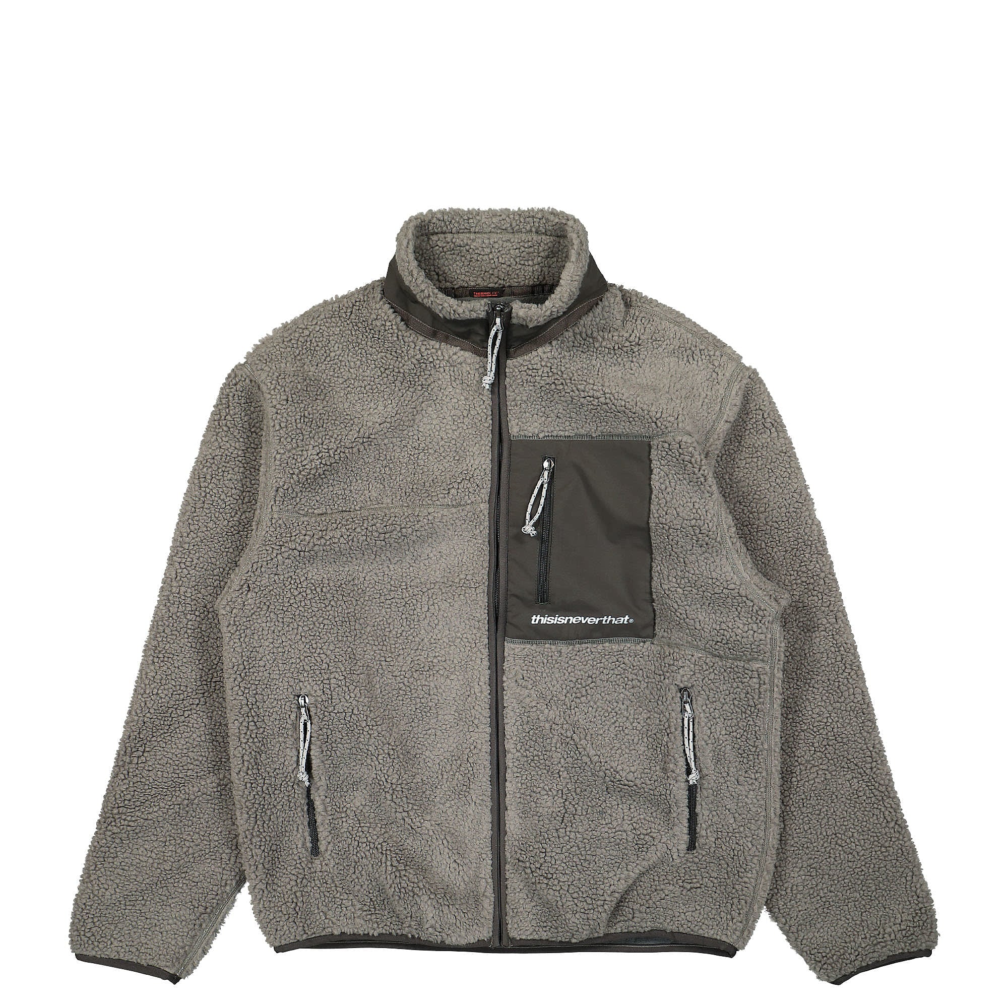 thisisneverthat SP Sherpa Fleece Jacket Charcoal Fleece Jackets TN223BOWHS01 | Overkill