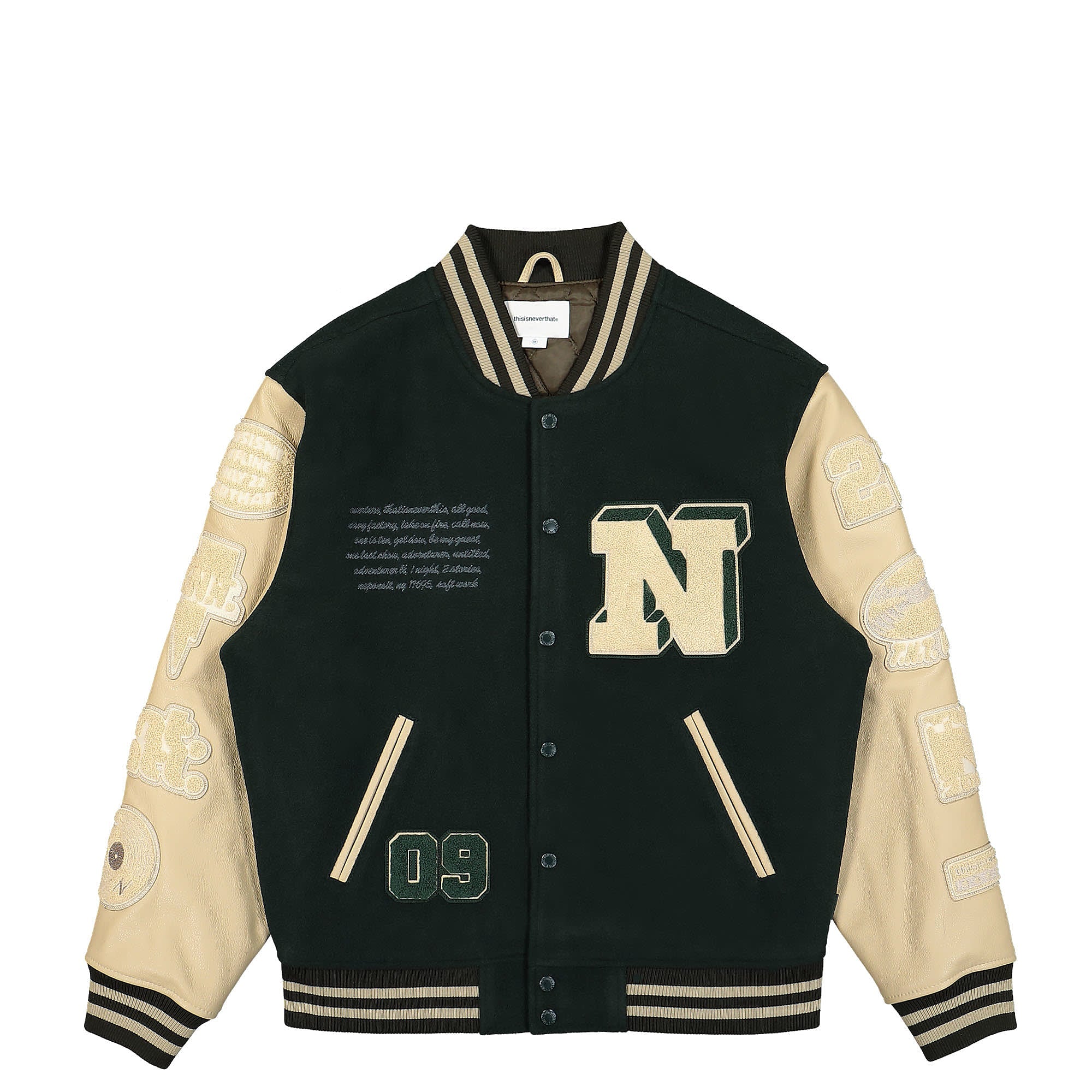 thisisneverthat Records Varsity Jacket Green Bomber & Varsity Jackets TN223LOWHS01 | Overkill