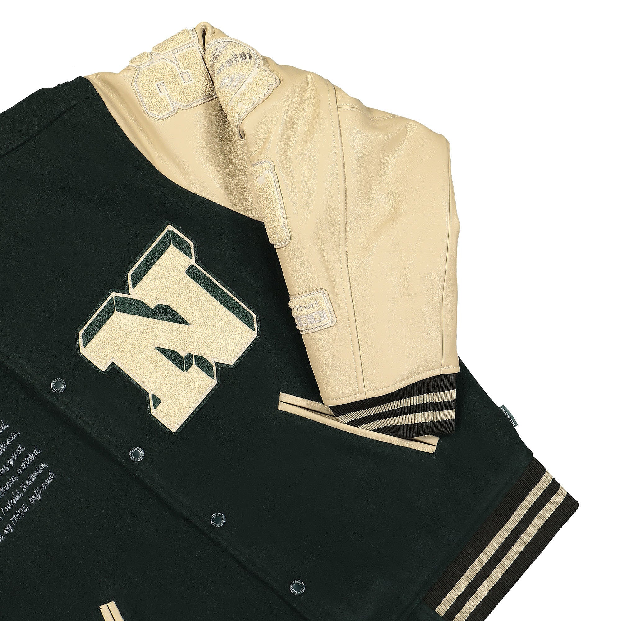 thisisneverthat Records Varsity Jacket Green Bomber & Varsity Jackets Detailfoto | Overkill
