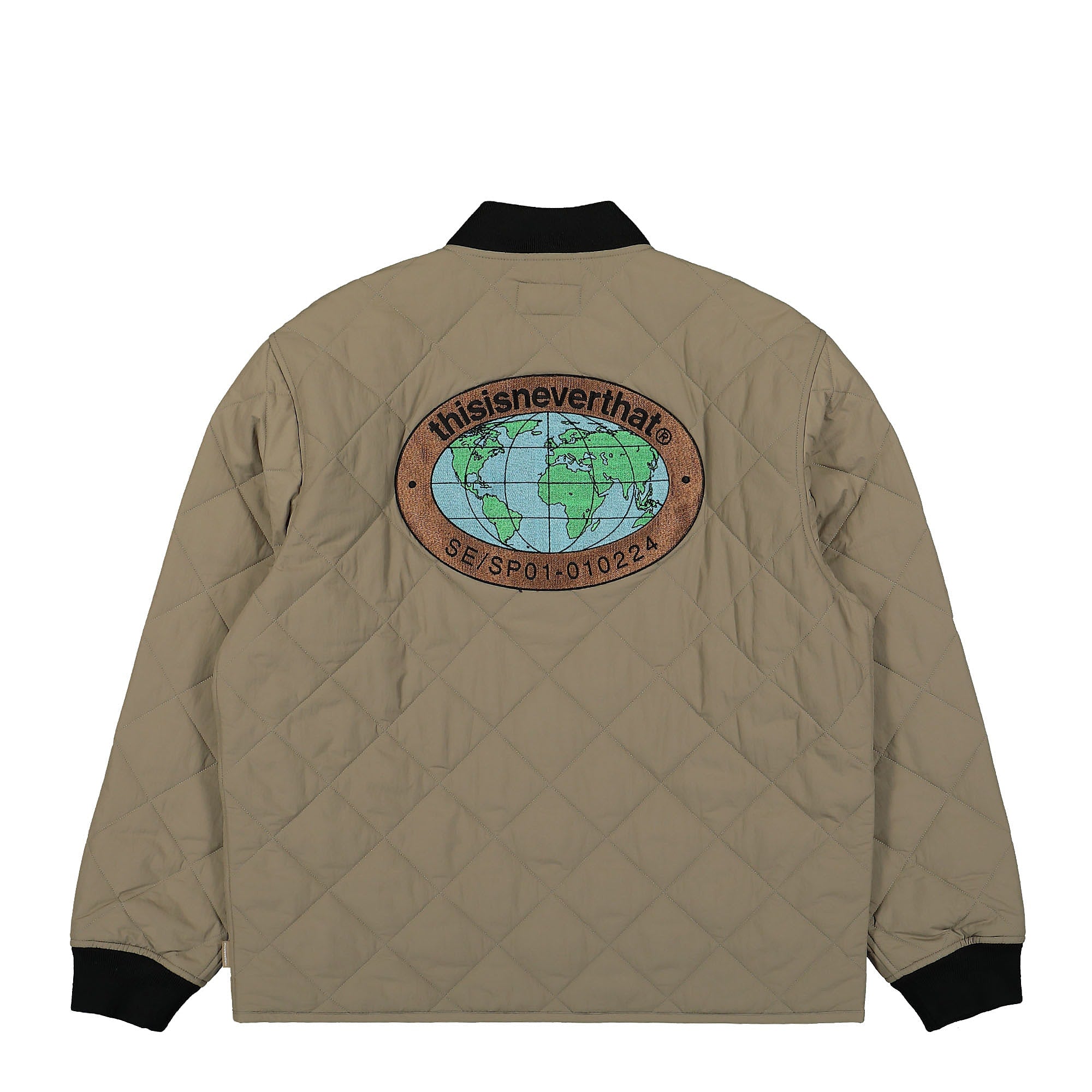 thisisneverthat Globe Quilted Jacket Khaki Bomber & Varsity Jackets Close-up | Overkill