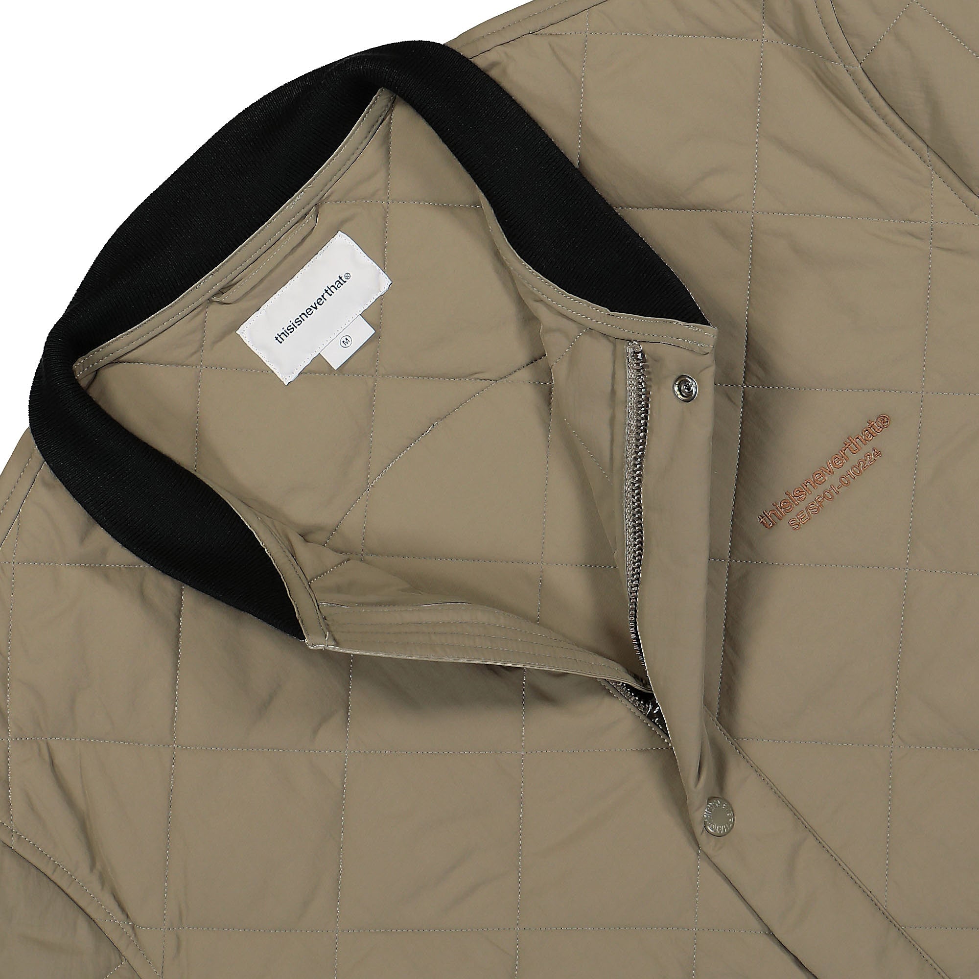 thisisneverthat Globe Quilted Jacket Khaki Bomber & Varsity Jackets Material | Overkill