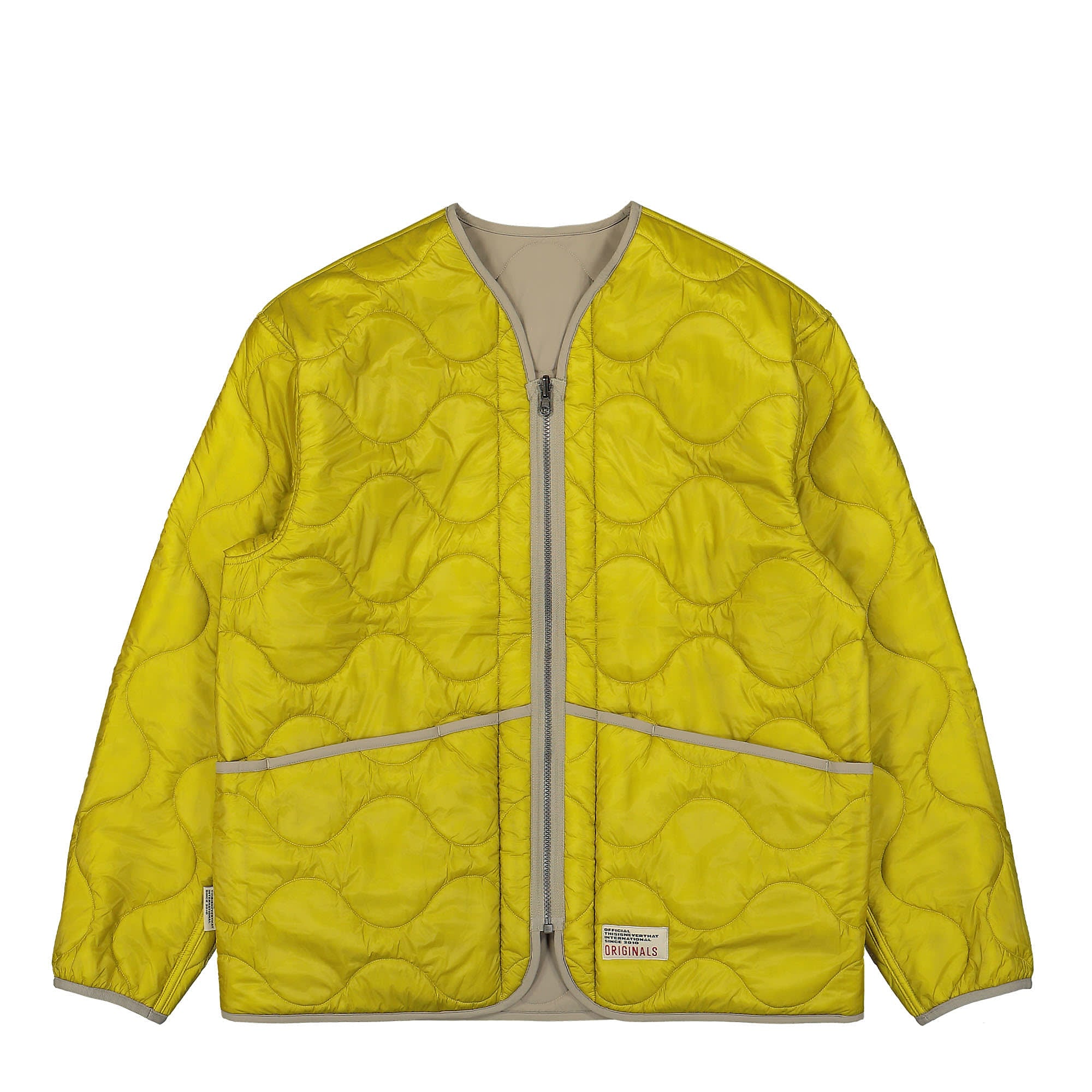 thisisneverthat POLARTEC Reversible Quilted Jacket Beige Jackets Close-up | Overkill