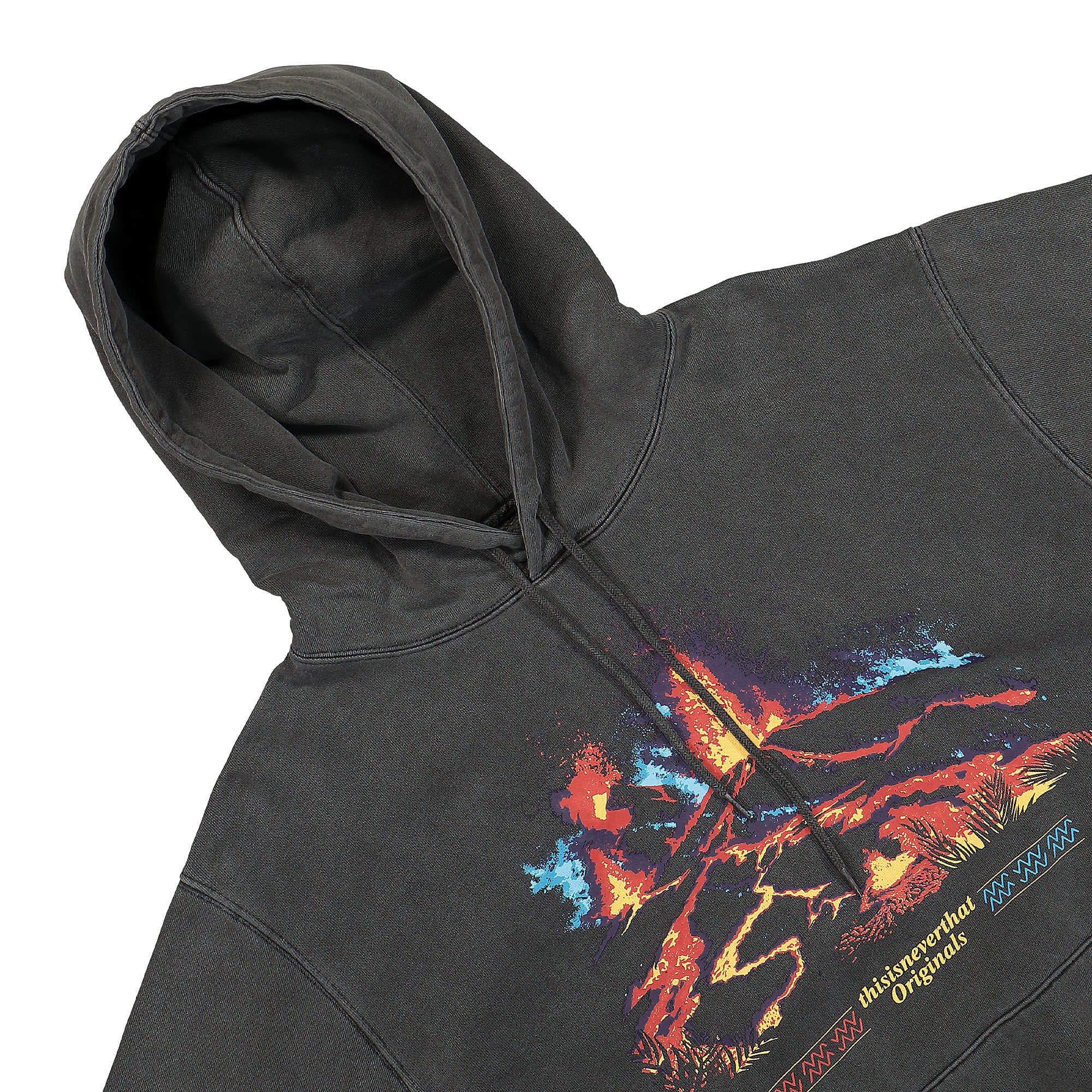 thisisneverthat Volcano Hoodie Charcoal Hoodies Close-up | Overkill