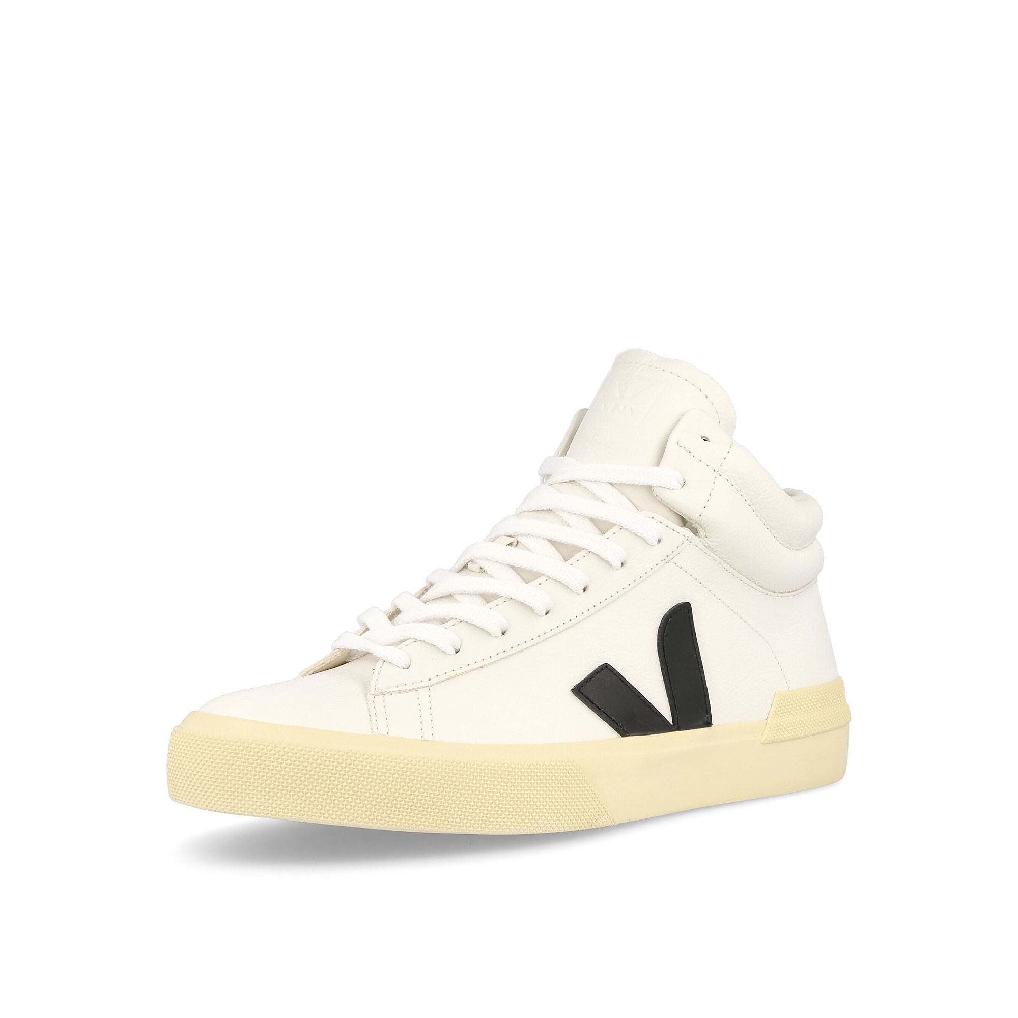 Veja wmns minotaur chromefree leather White-Black High Top Sneakers Close Up | Overkill
