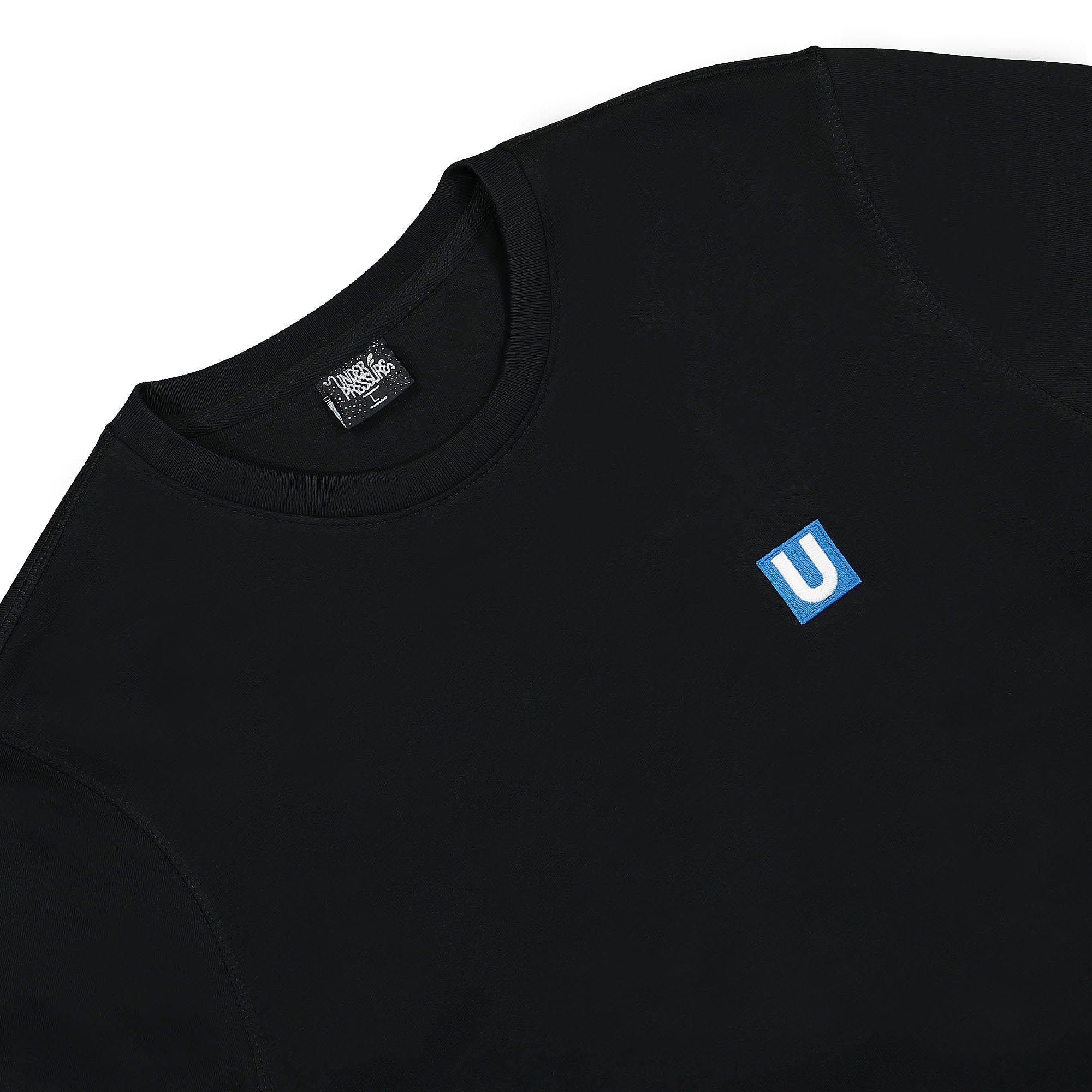 overkill_Test Under Pressure U-Bahn Logo Crewneck Black Sweatshirts Close-up | Overkill