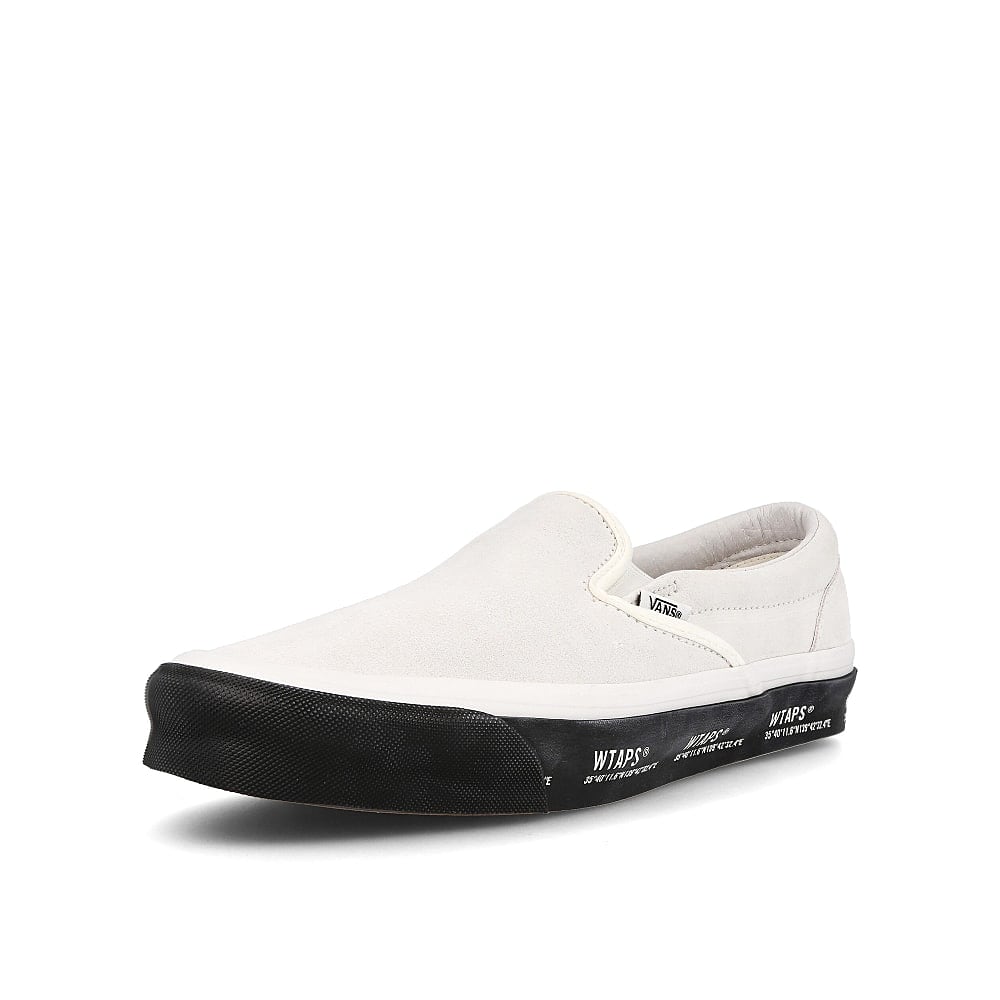 Vans OG Classic Slip-On LX GPS-White-Black Low Top Sneakers Close Up | Overkill