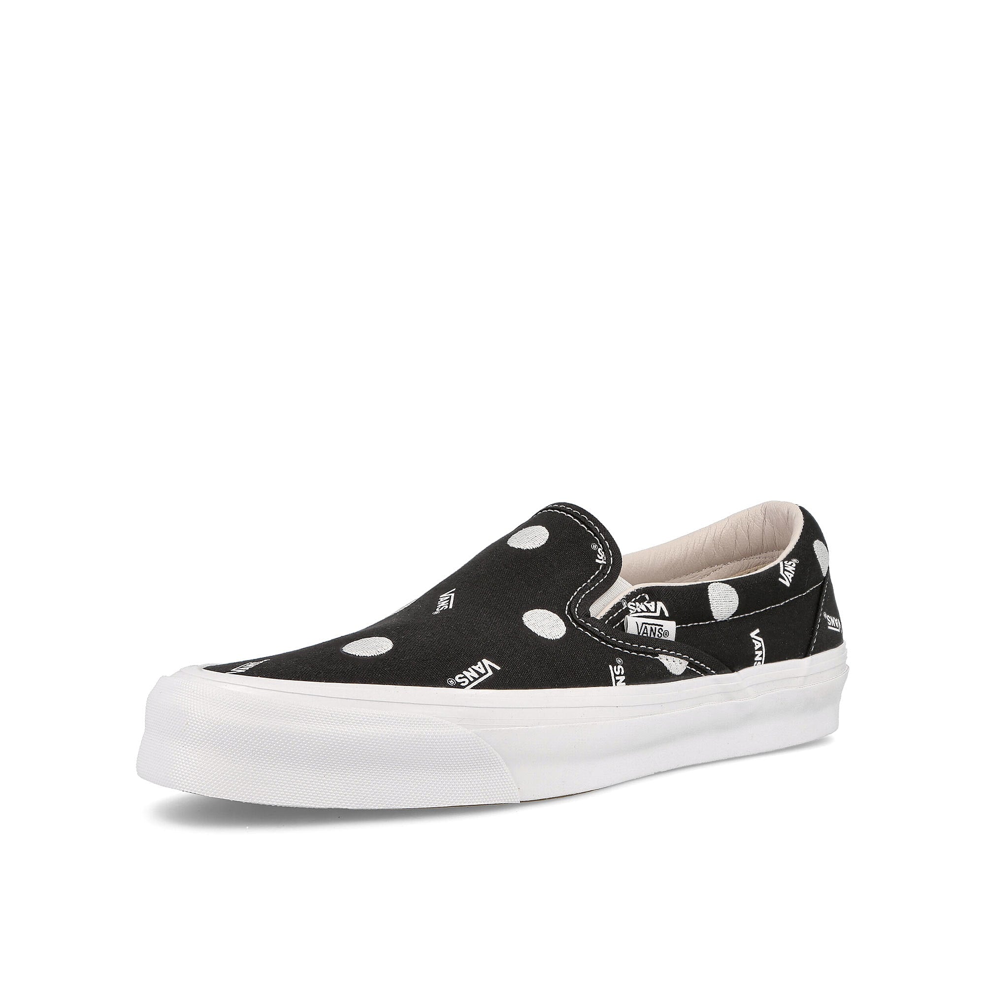 Vans og classic slip-on Vault Polka Dot Black Sneakers Close Up | Overkill