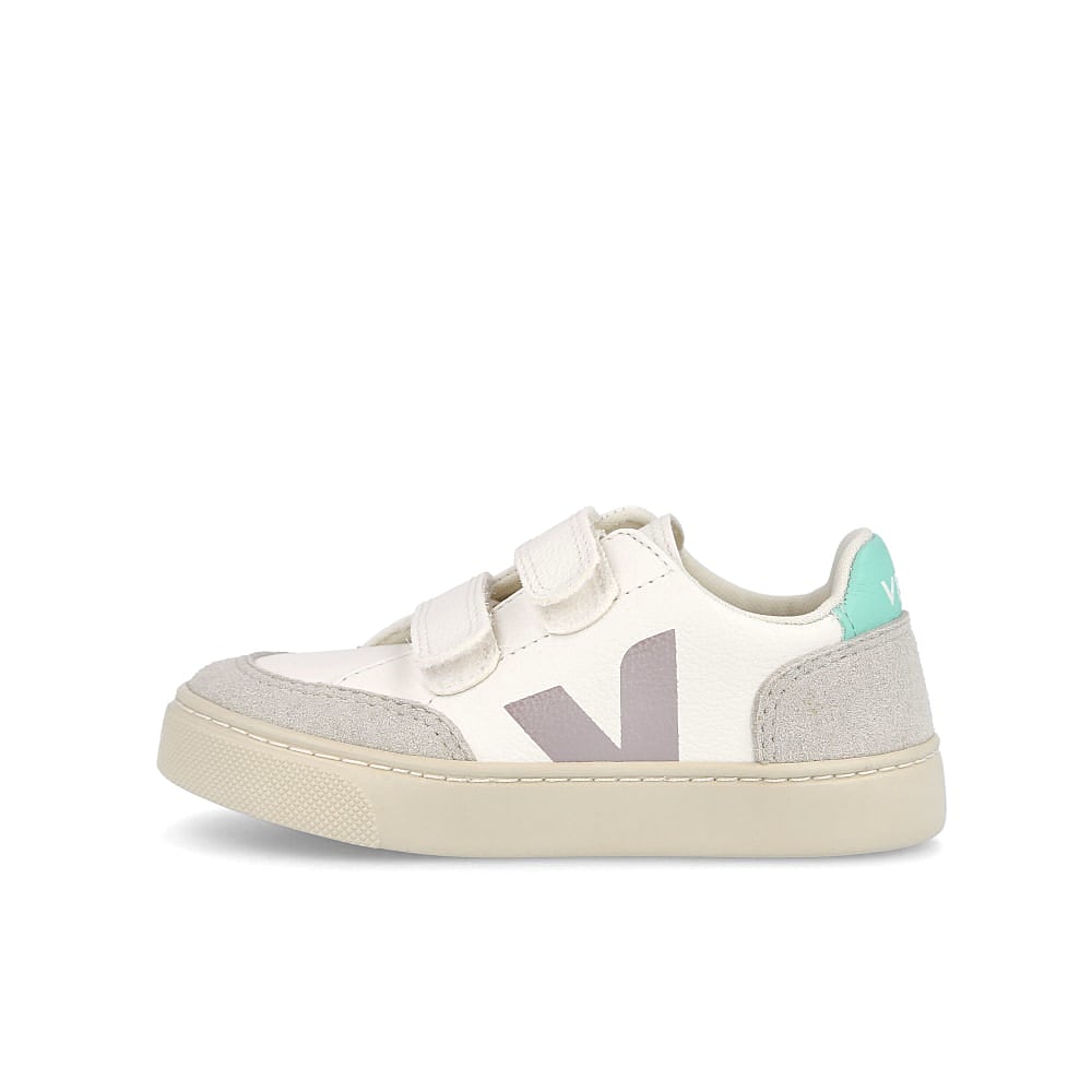 Veja small v-12 velcro chromefree Extra White-Parme Turquoise Low Top Sneakers VSV052154J | Overkill