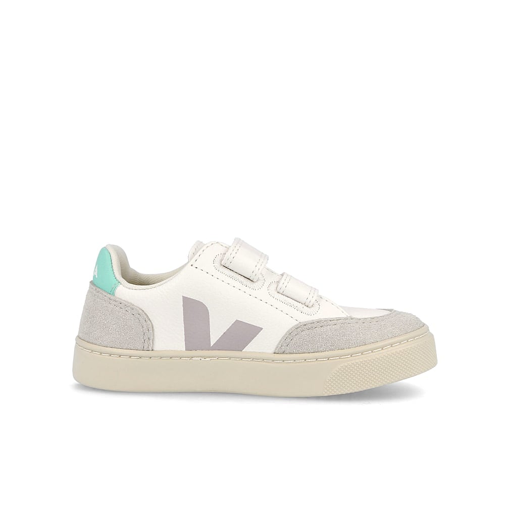 Veja small v-12 velcro chromefree Extra White-Parme Turquoise Low Top Sneakers Silhouette | Overkill