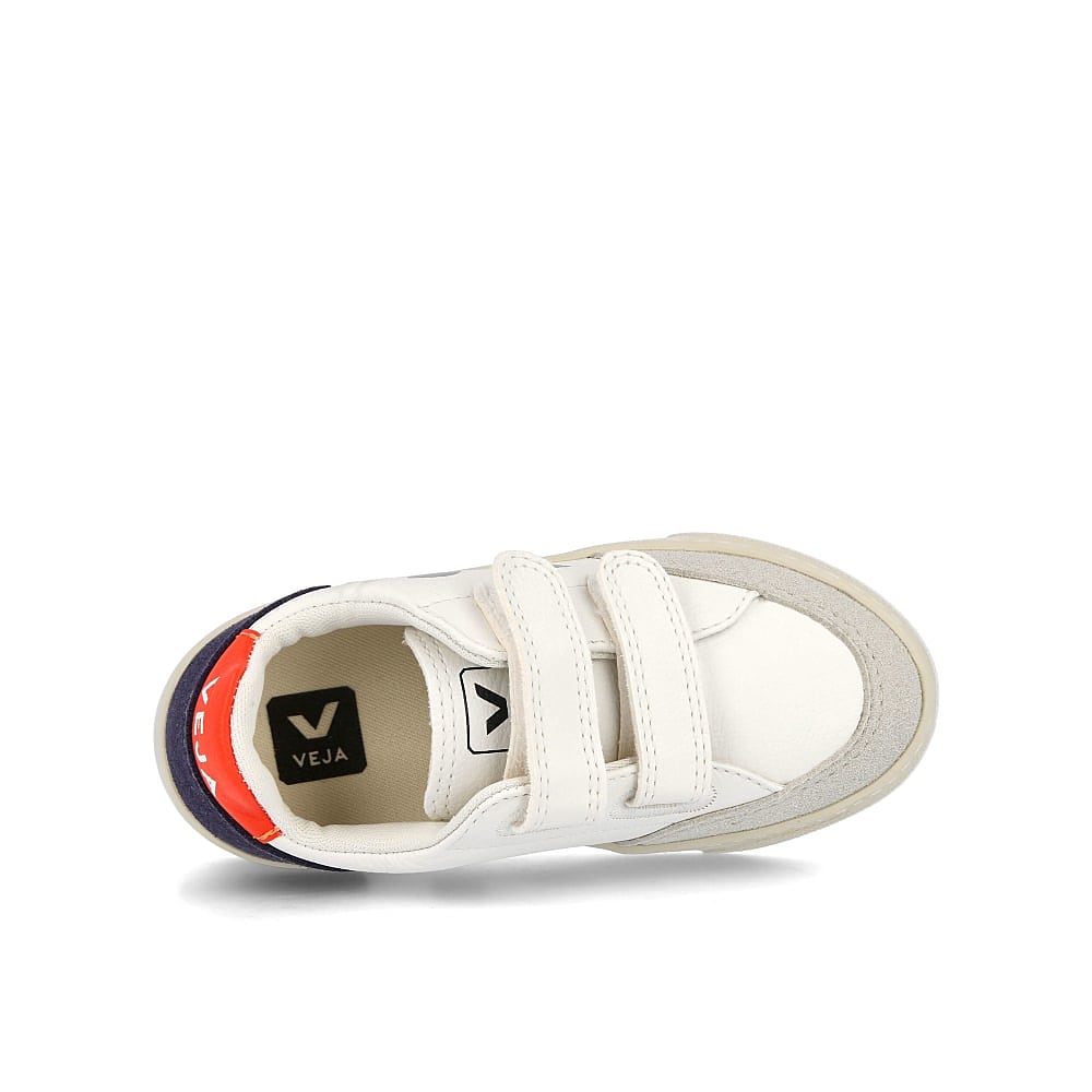 Veja small v-12 velcro chromefree leather Extra White-Multico Nautico Low Top Sneakers Detailfoto | Overkill