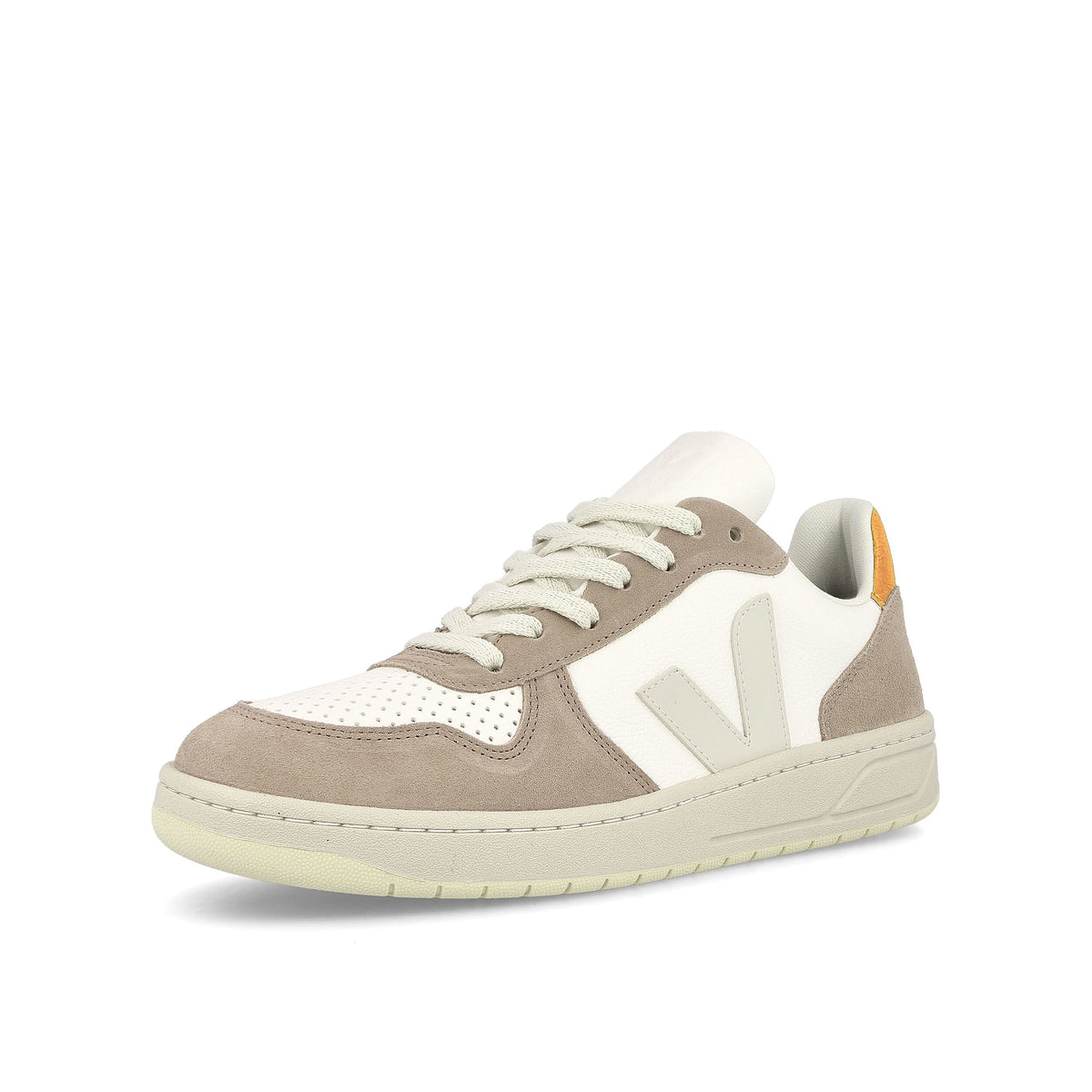 Veja v-10 leather Extra White / Sahara / Ouro Sneakers Close Up | Overkill