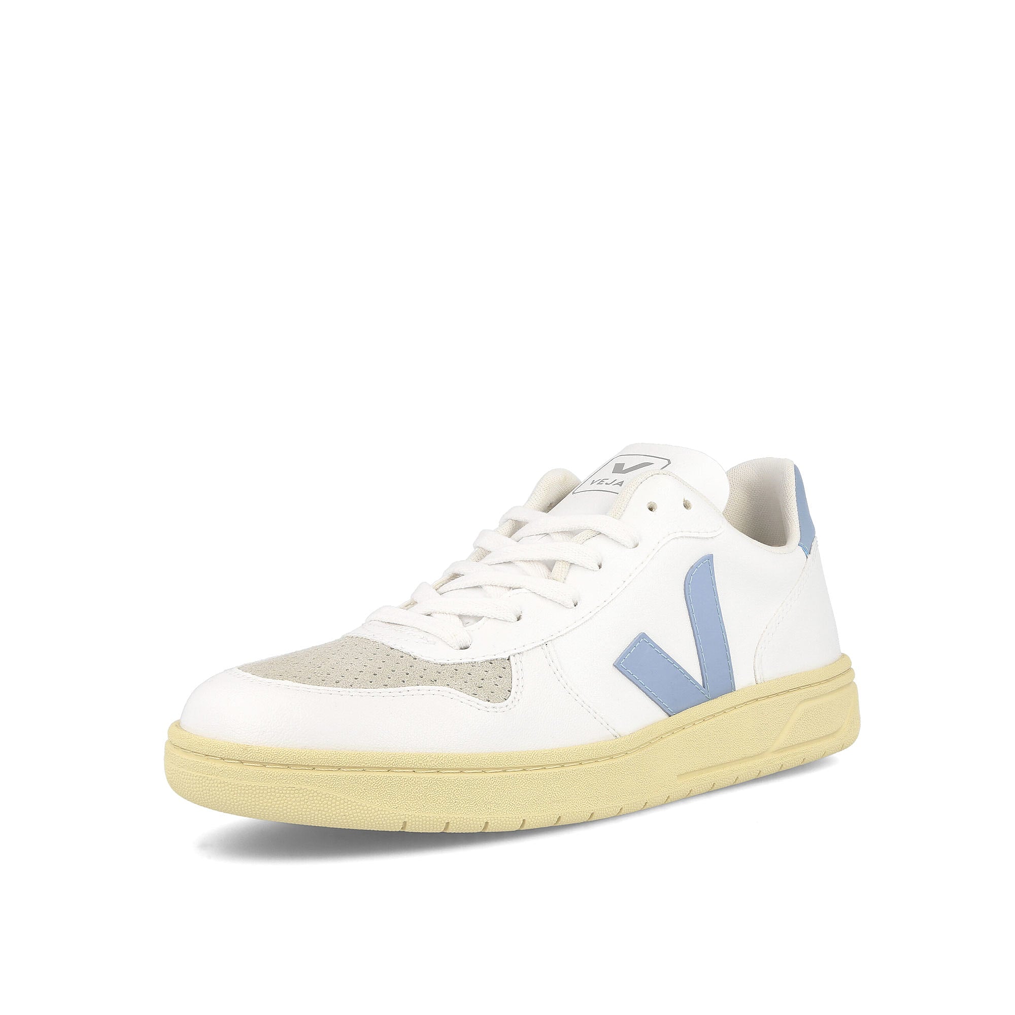 Veja wmns v-10 cwl White-Steel-Butter Low Top Sneakers Close Up | Overkill