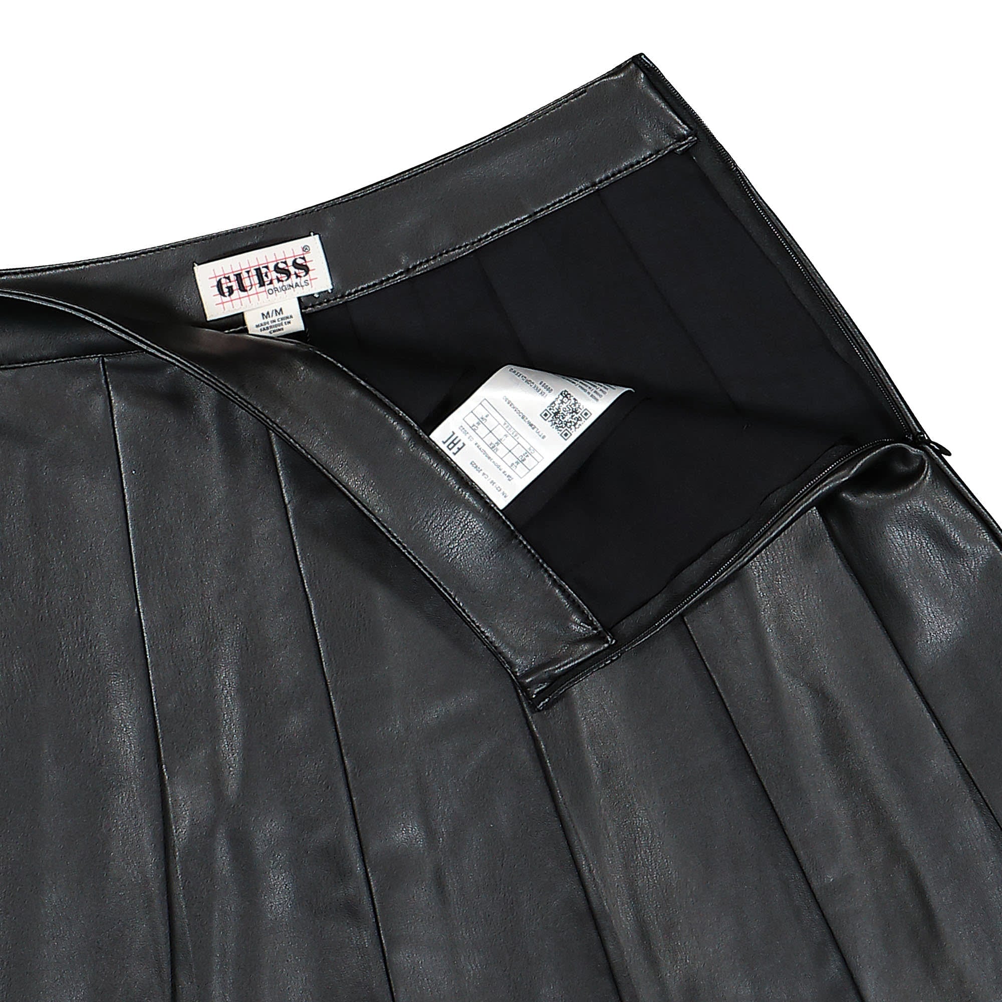 GUESS Originals Wmns Go Josi Pu Leather Skirt Jet Black Skirts Close-up | Overkill