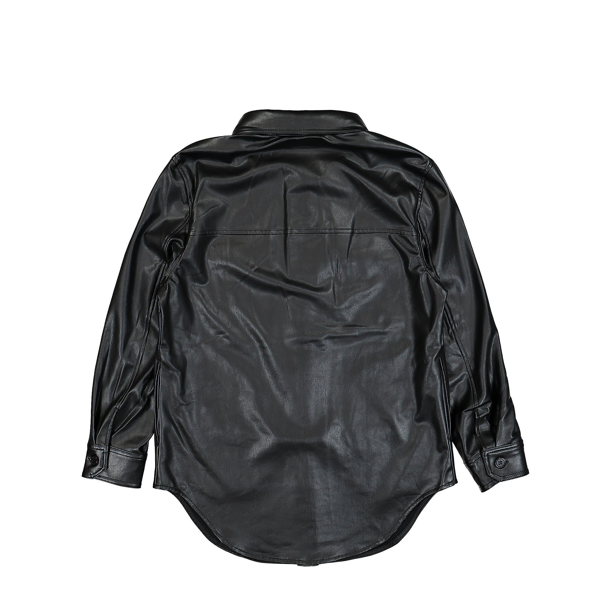 GUESS Originals Wmns Go Nicole PU Leather Shirt Jet Black Shirts Material | Overkill