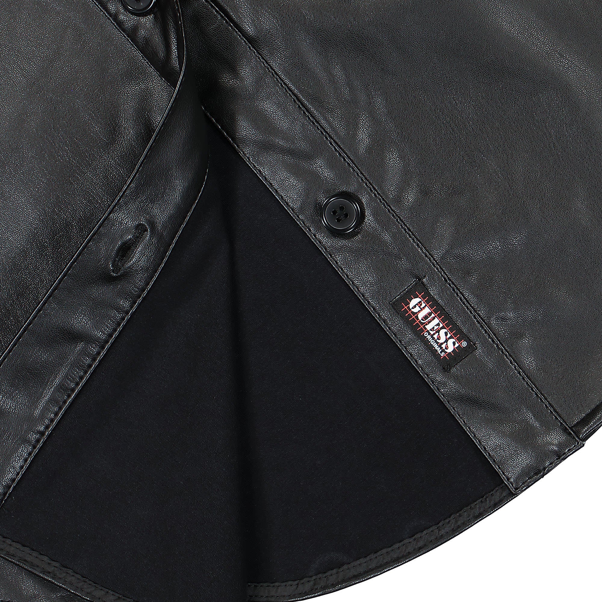 GUESS Originals Wmns Go Nicole PU Leather Shirt Jet Black Shirts Detail view 1 | Overkill