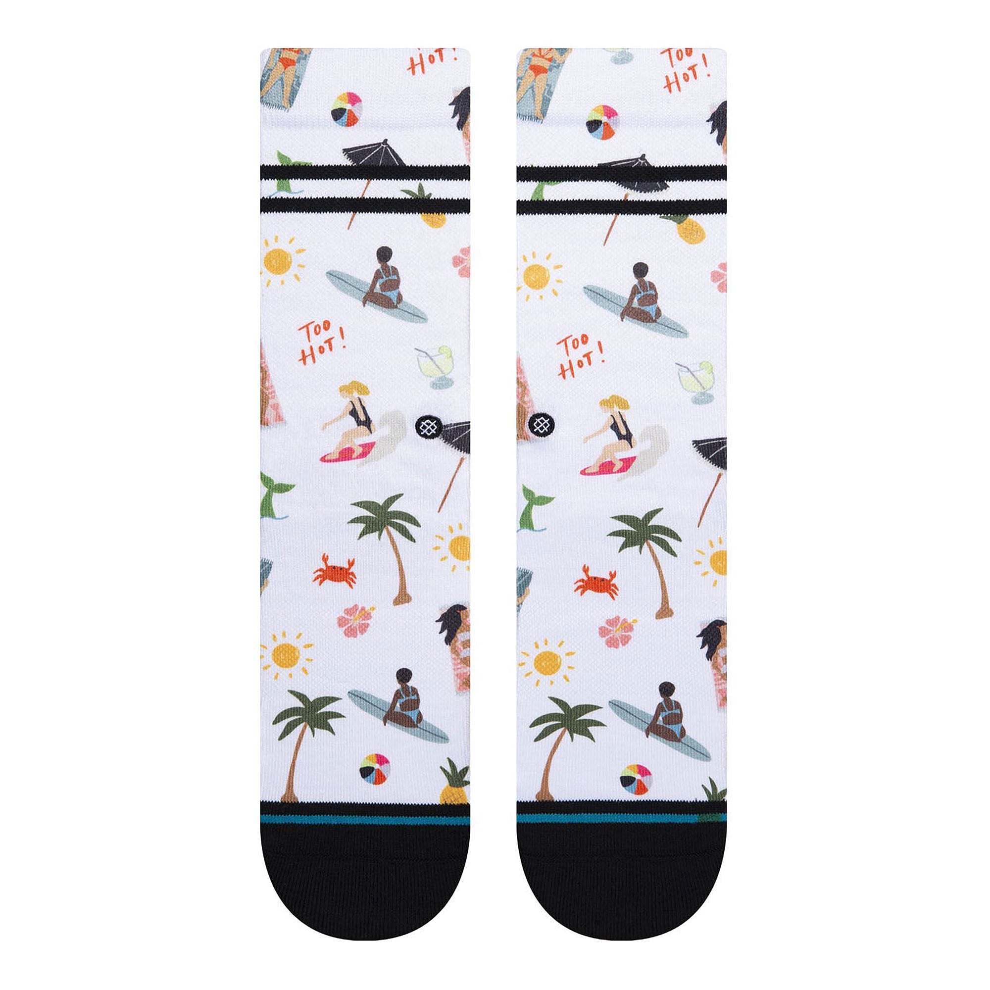 Stance Wmns Too Hot Crew Socks White Socks Material | Overkill