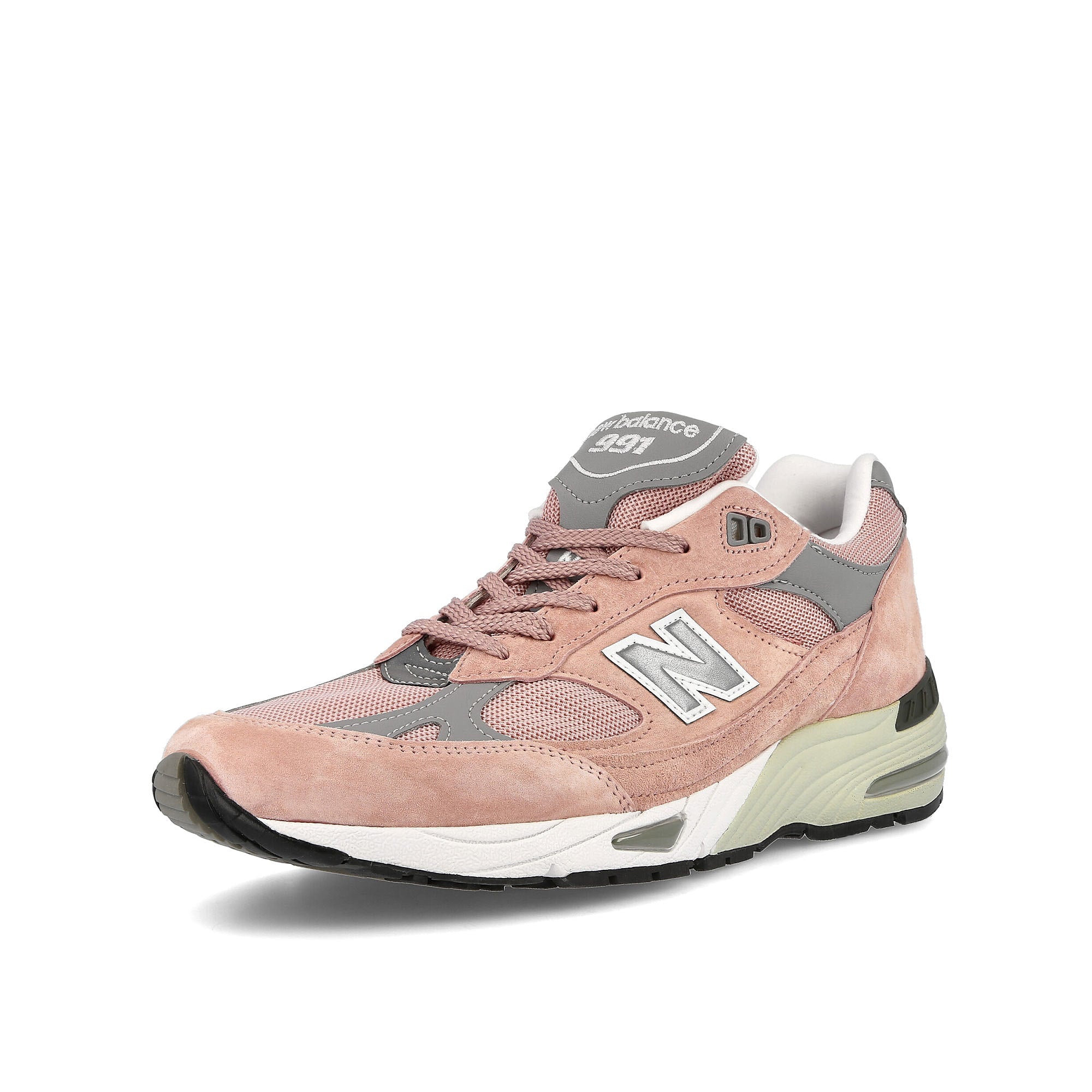 New Balance w 991 pnk Pink-White Sneakers Close Up | Overkill