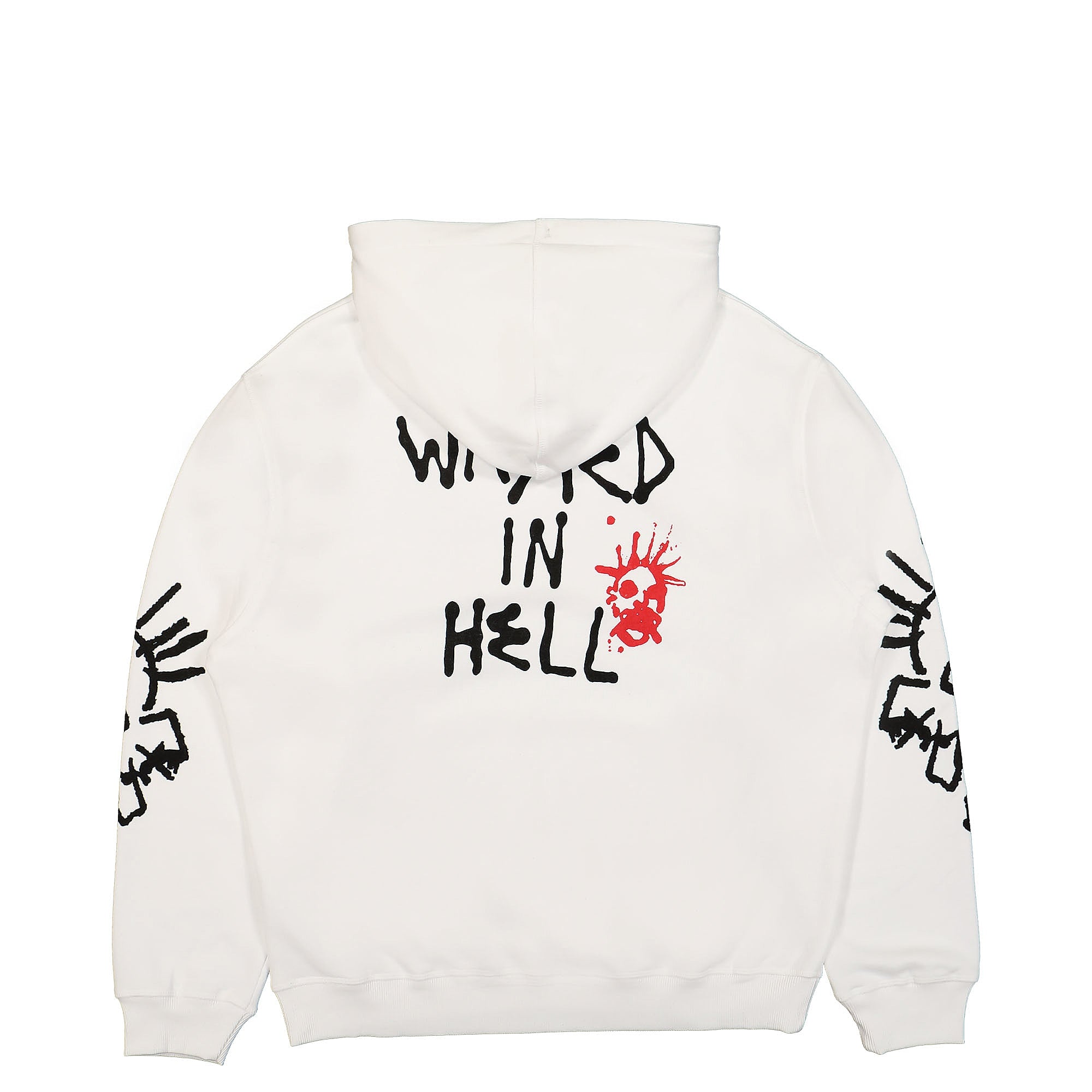 Wasted Paris Rest In Hell Hoodie White Hoodies Close-up | Overkill