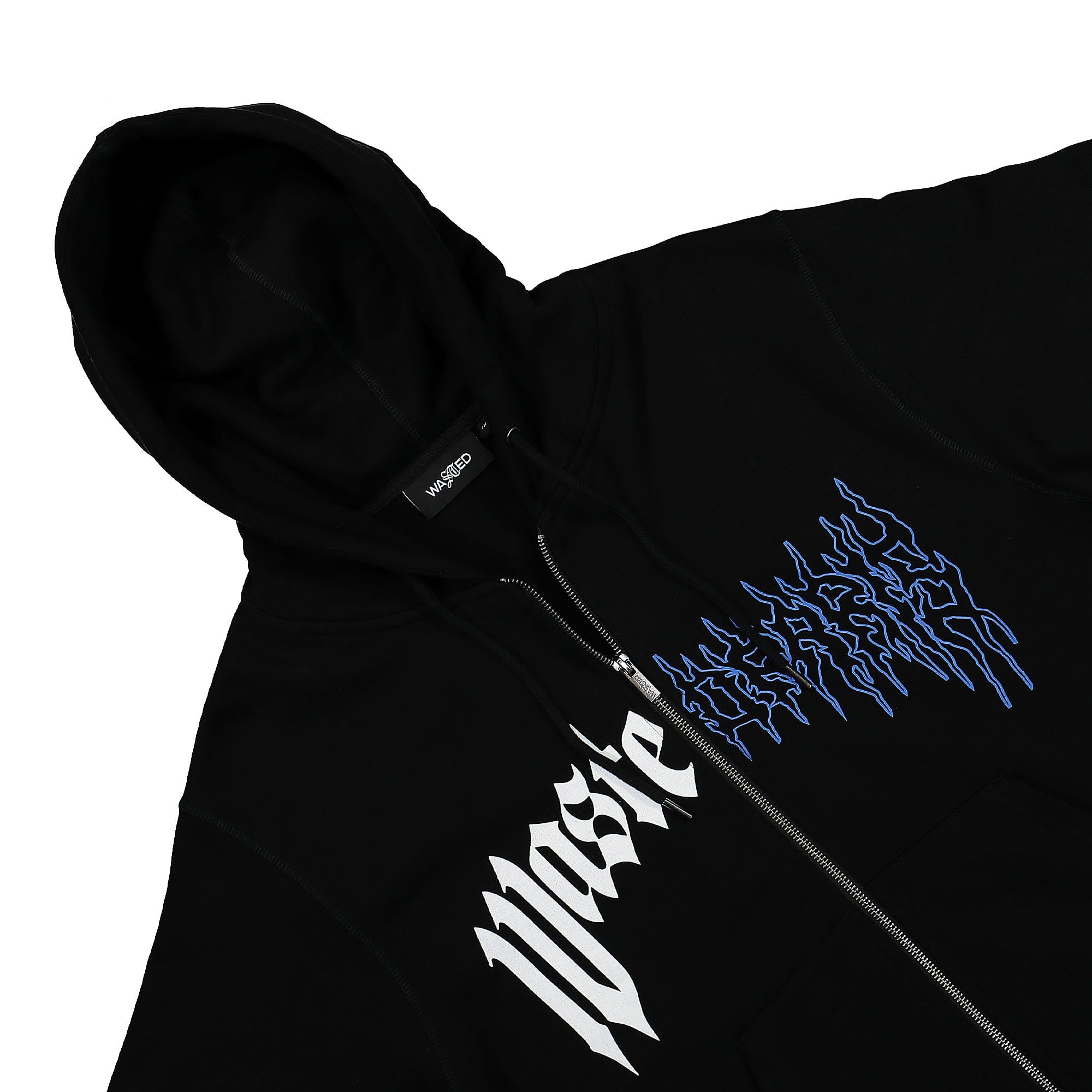 Wasted Paris Dark Pitcher Zip-Hoodie Black Hoodies Close-up | Overkill