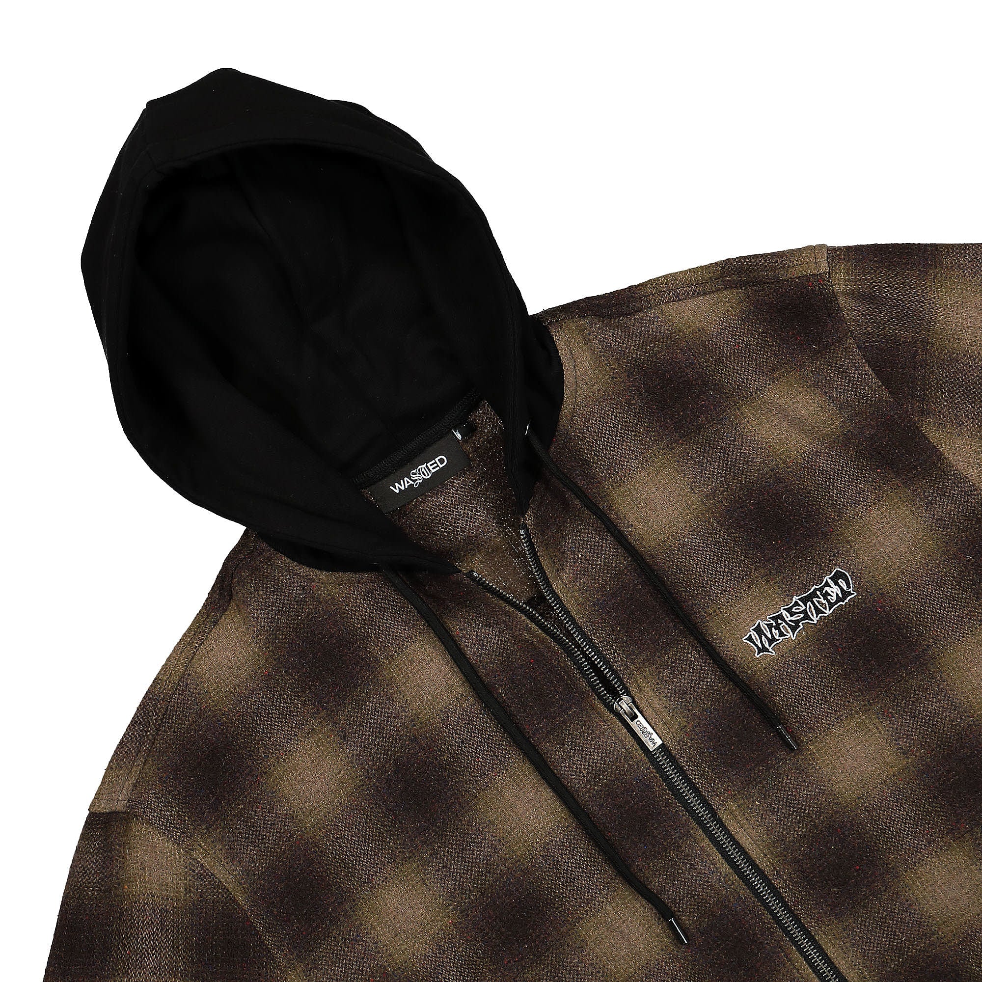 Wasted Paris Shadow Plaid Method Shirt Brown / Black Hoodies Close-up | Overkill