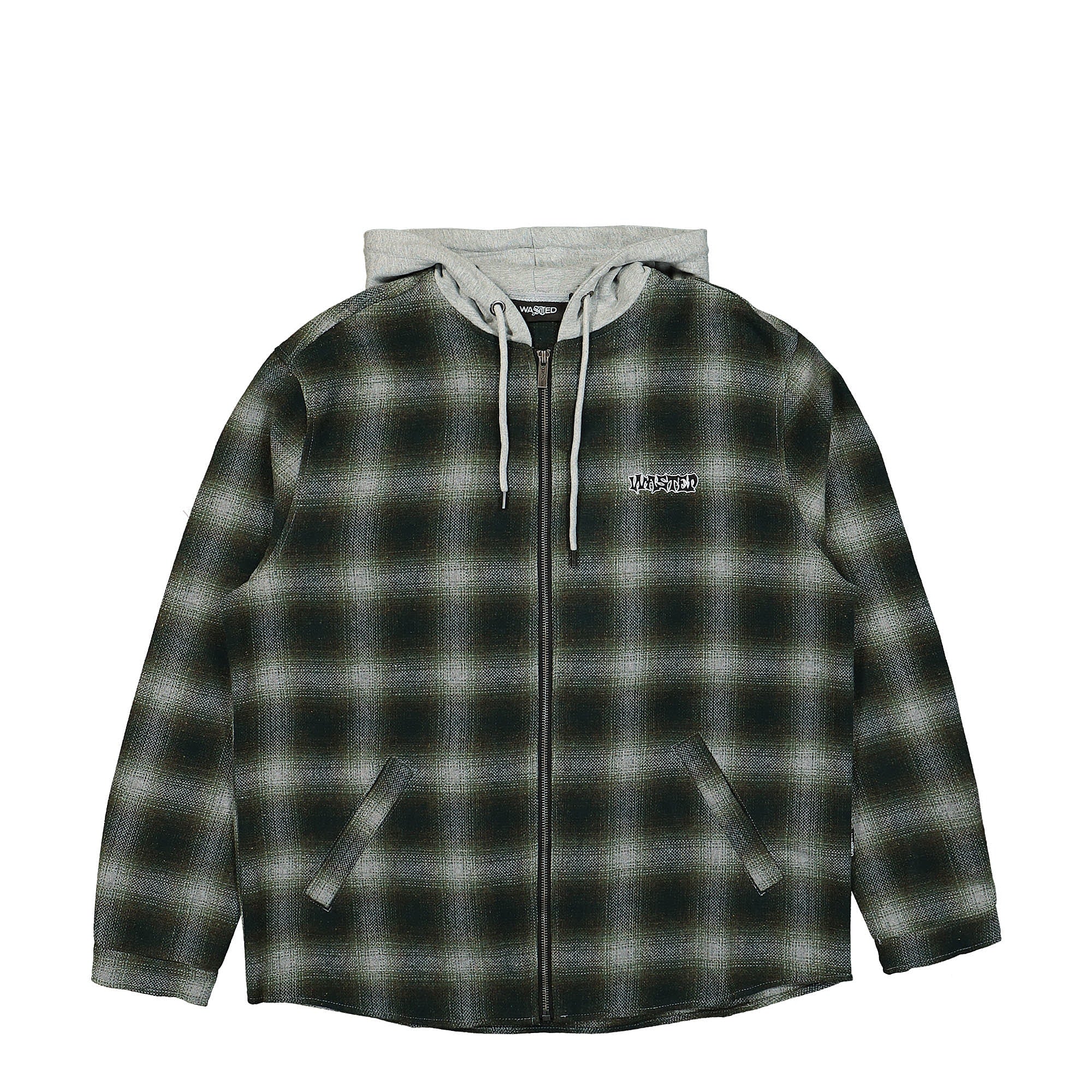 Wasted Paris Shadow Plaid Method Shirt Pine Green / Grey Hoodies WPSPMS / Pine Green | Overkill