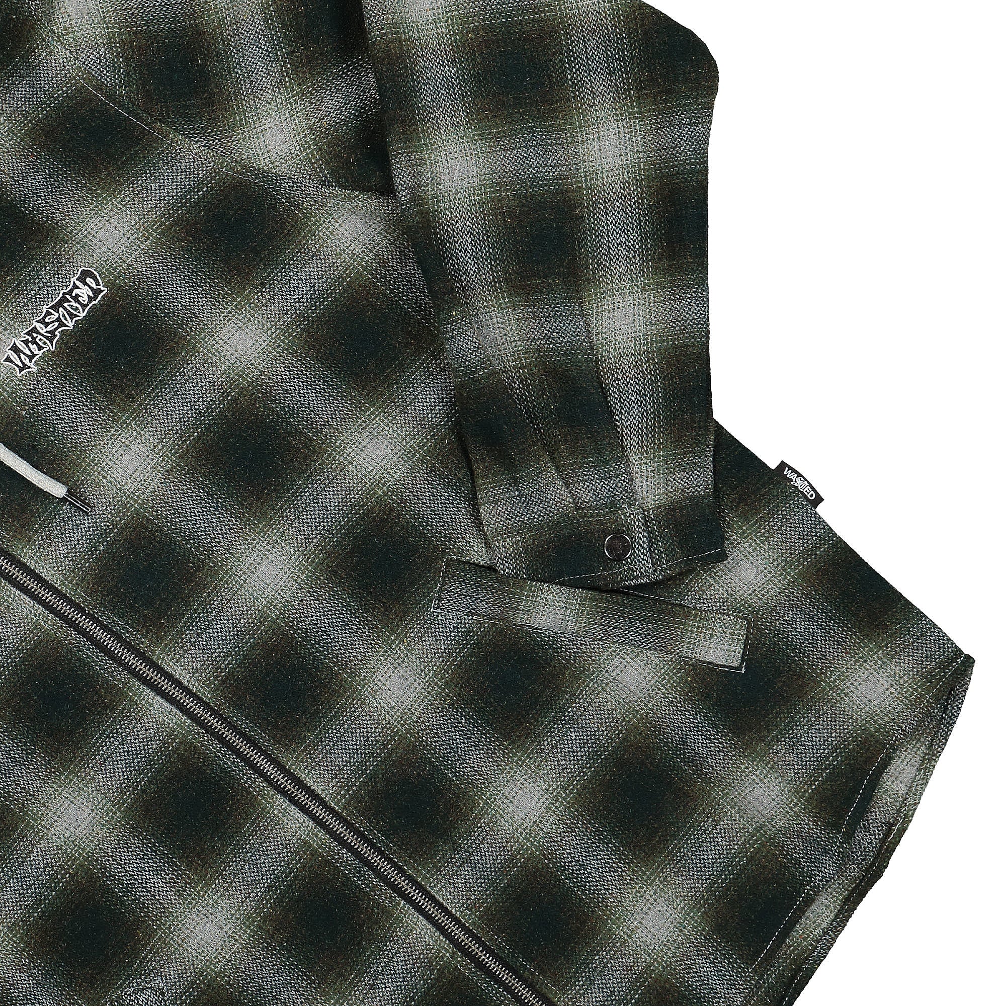 Wasted Paris Shadow Plaid Method Shirt Pine Green / Grey Hoodies Detailfoto | Overkill