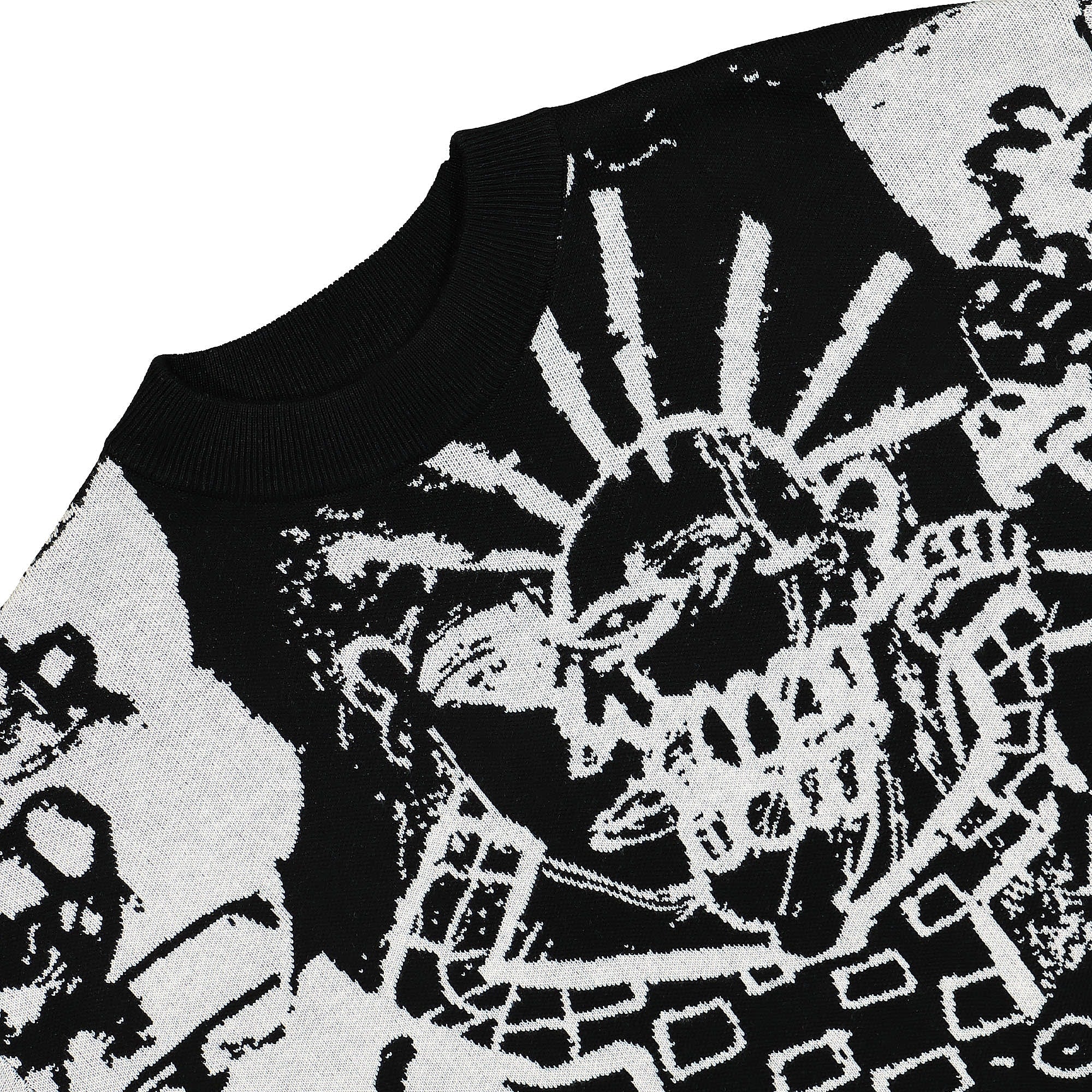 Wasted Paris Damaged Sweater Black Sweatshirts Close-up | Overkill