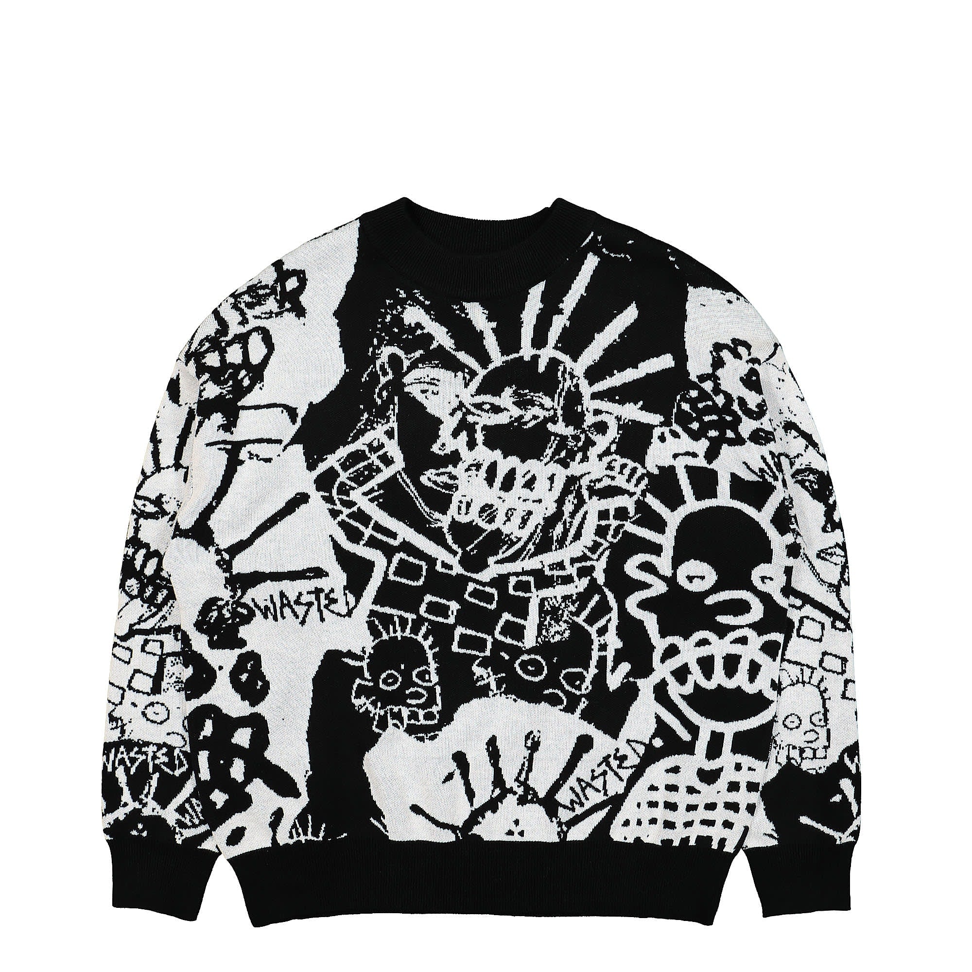 Wasted Paris Damaged Sweater Black Sweatshirts WPDS | Overkill