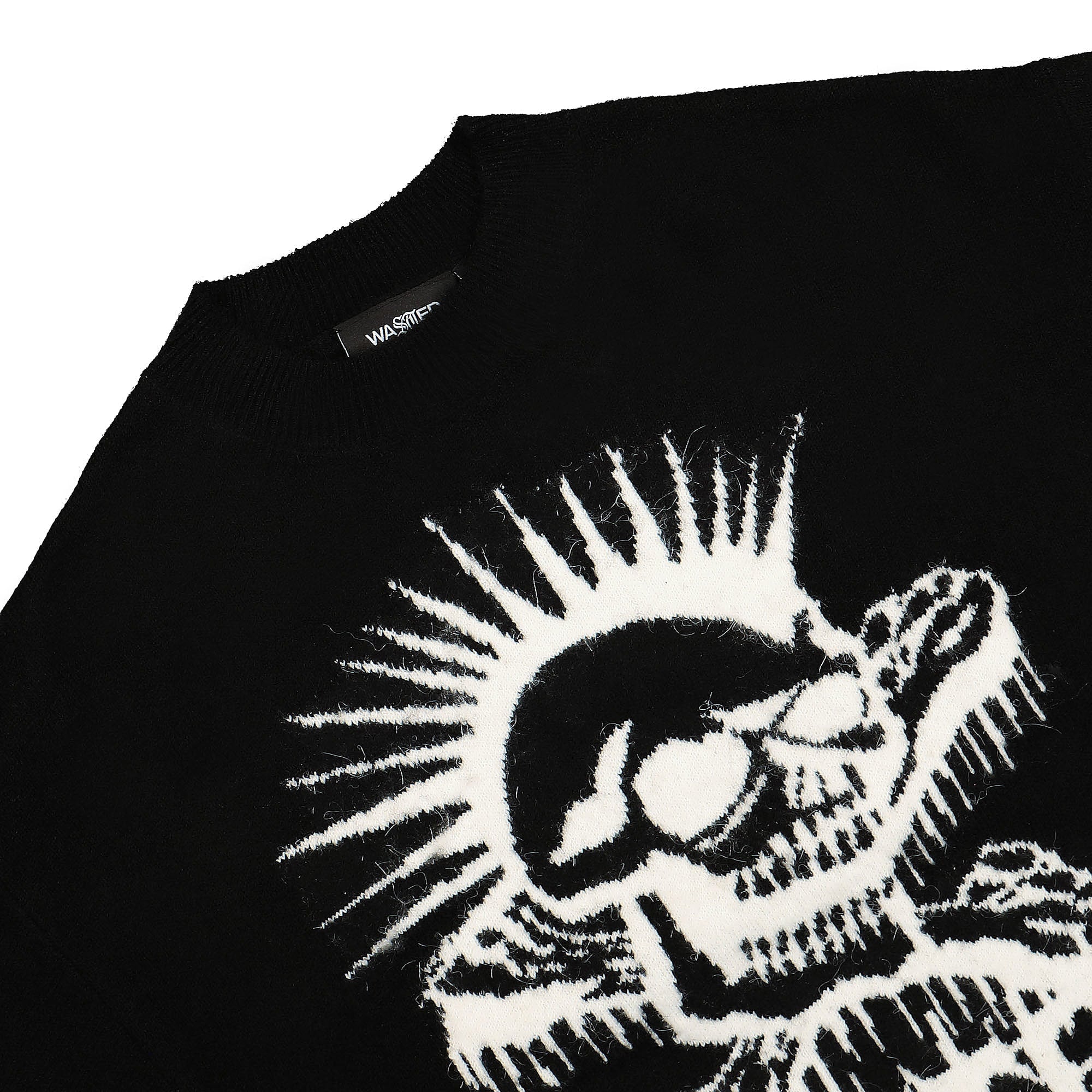 Wasted Paris Mohair Exit Sweater Black Sweatshirts Close-up | Overkill